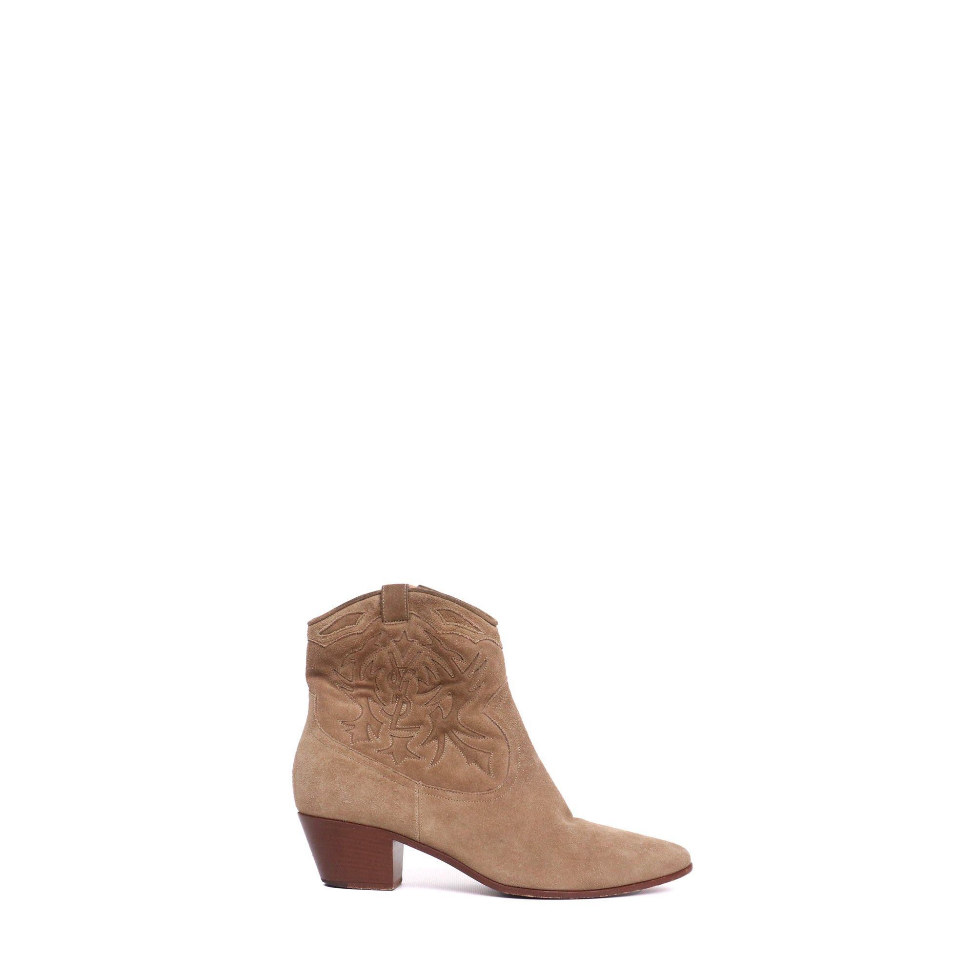 Saint Laurent Paris SAINT LAURENT - Saint Laurent cowboy boots in brown suede (T38.5) Size US 7.5 / IT 37.5 - 2 Thumbnail