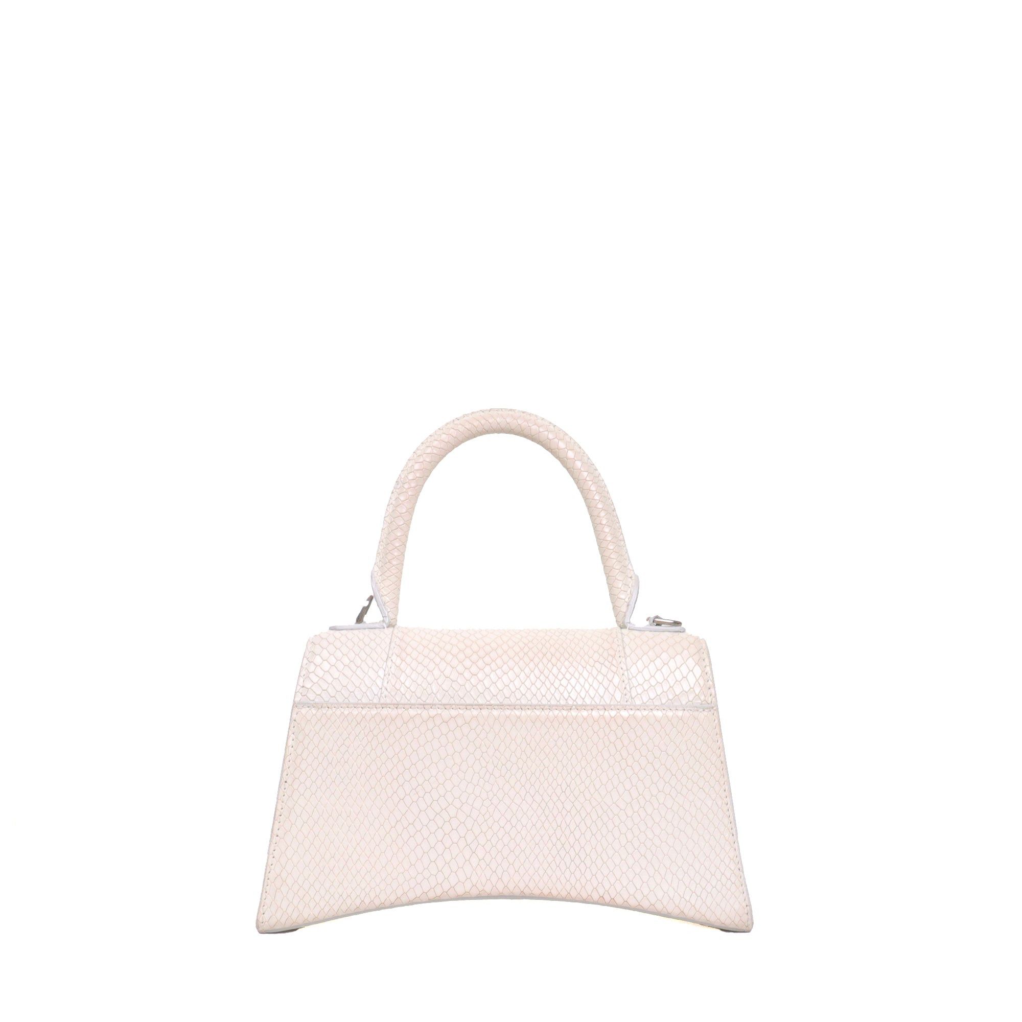 Balenciaga BALENCIAGA - Balenciaga Small Hourglass shoulder bag in white python-embossed leather Size ONE SIZE - 3 Thumbnail