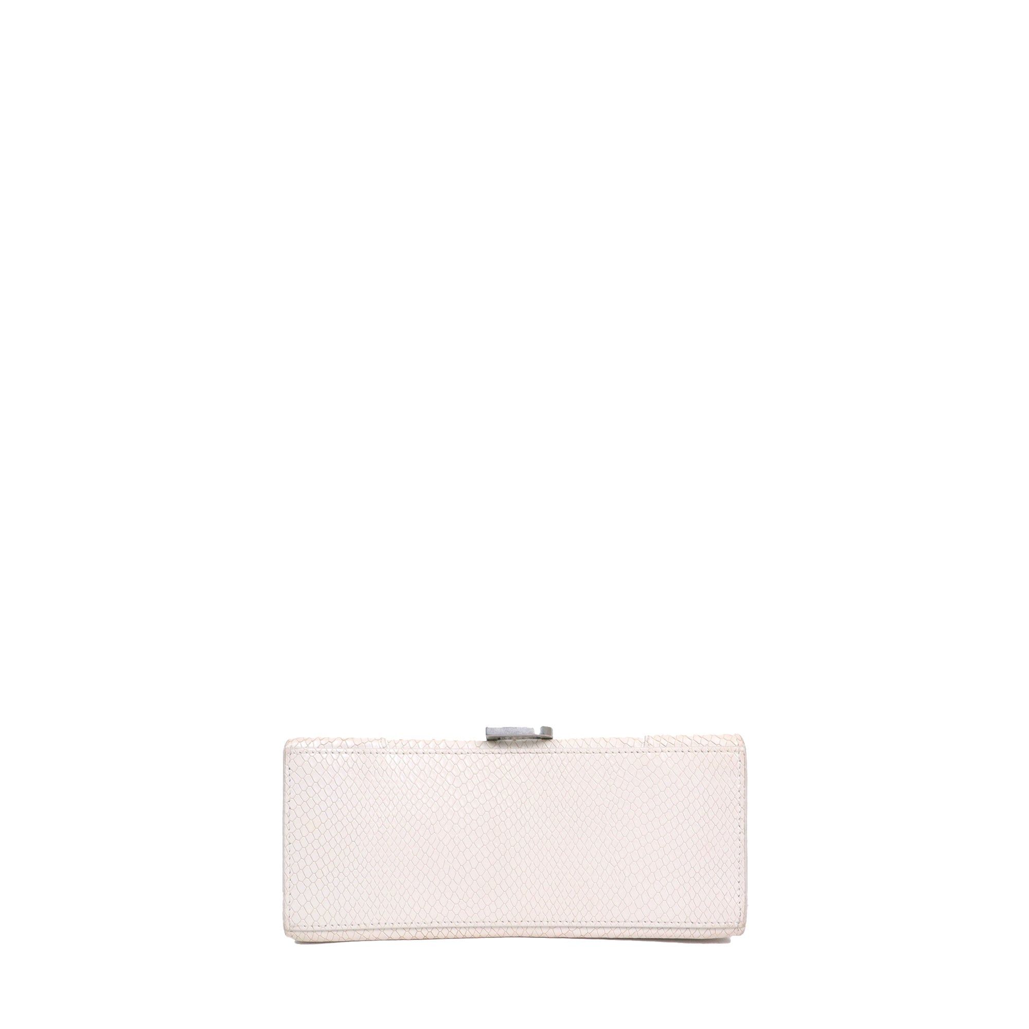 Balenciaga BALENCIAGA - Balenciaga Small Hourglass shoulder bag in white python-embossed leather Size ONE SIZE - 4 Thumbnail