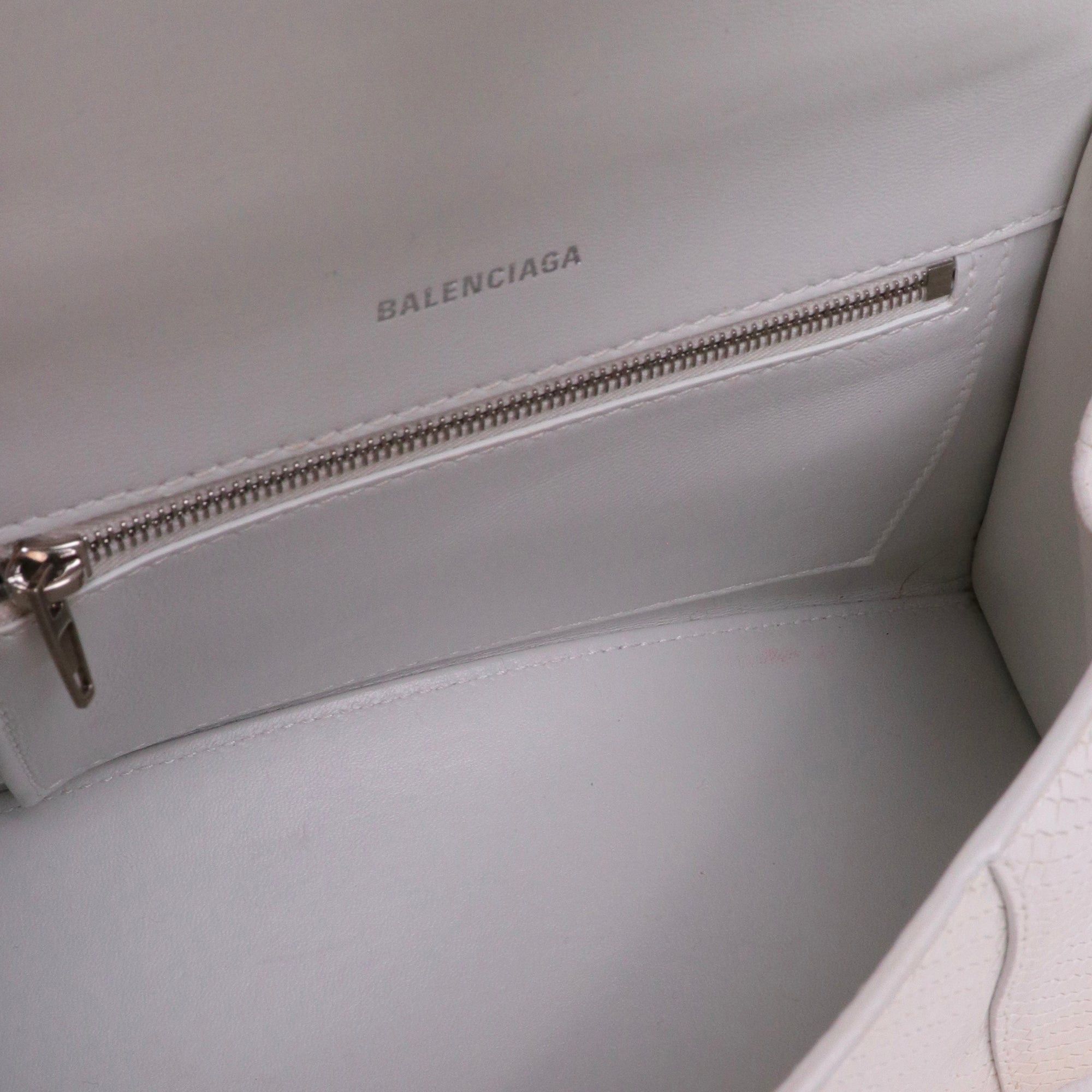 Balenciaga BALENCIAGA - Balenciaga Small Hourglass shoulder bag in white python-embossed leather Size ONE SIZE - 9 Thumbnail