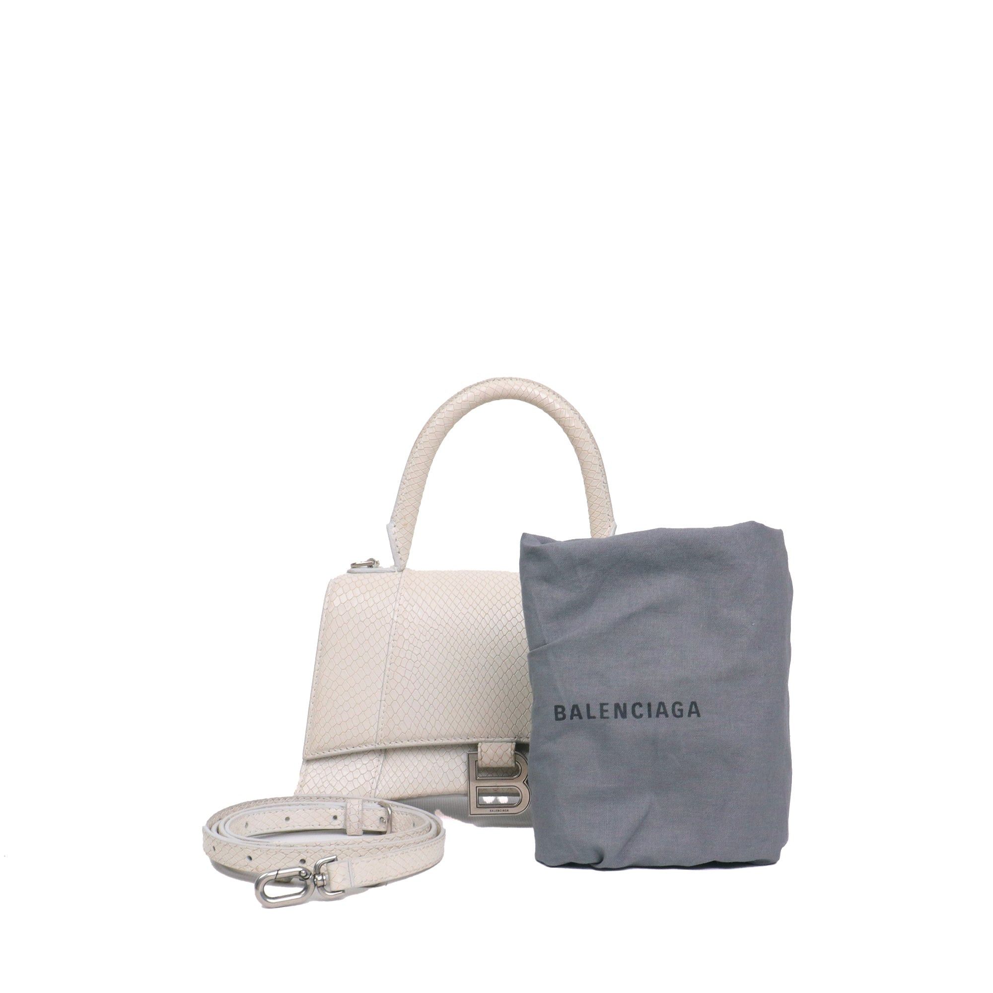 Balenciaga BALENCIAGA - Balenciaga Small Hourglass shoulder bag in white python-embossed leather Size ONE SIZE - 10 Thumbnail