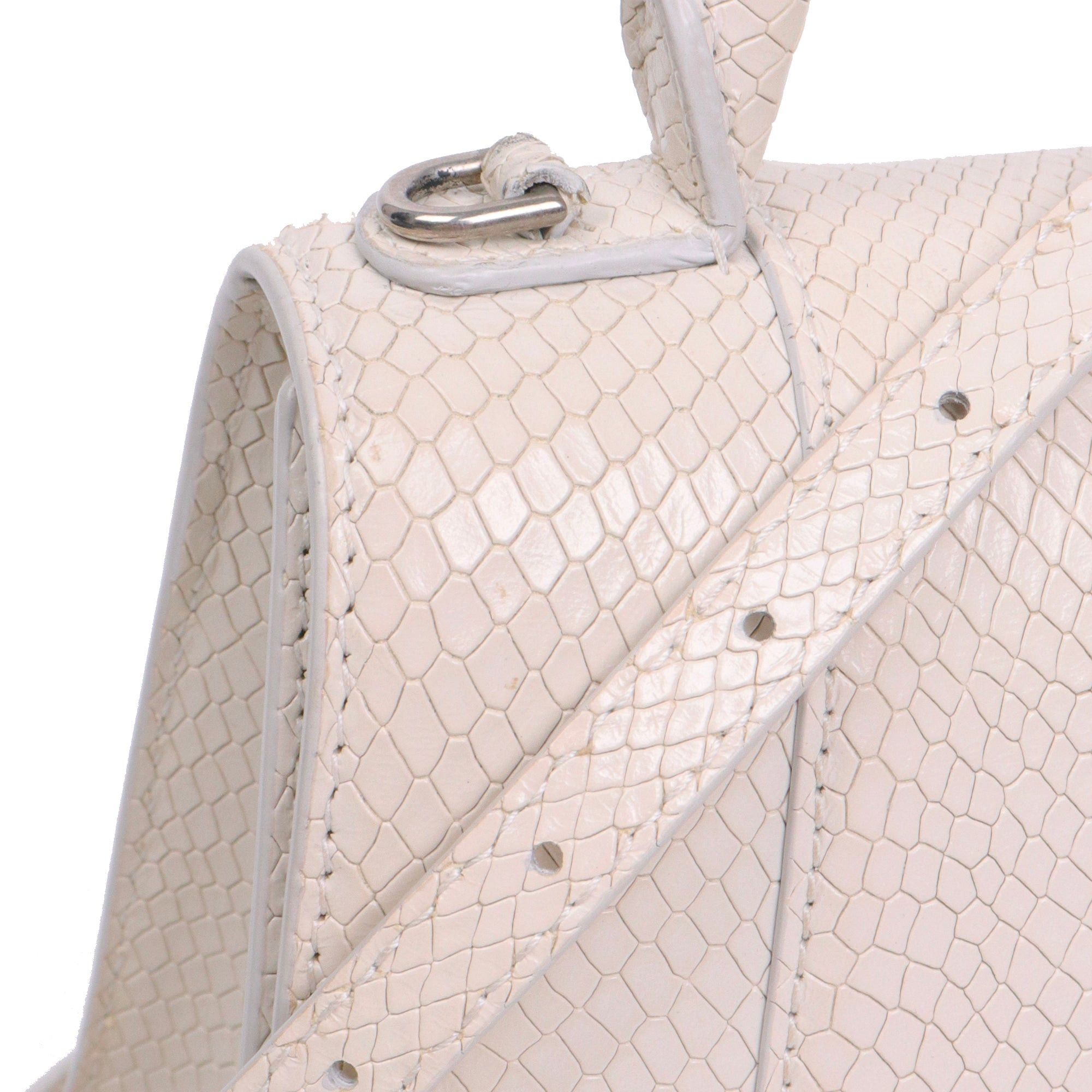 Balenciaga BALENCIAGA - Balenciaga Small Hourglass shoulder bag in white python-embossed leather Size ONE SIZE - 6 Thumbnail