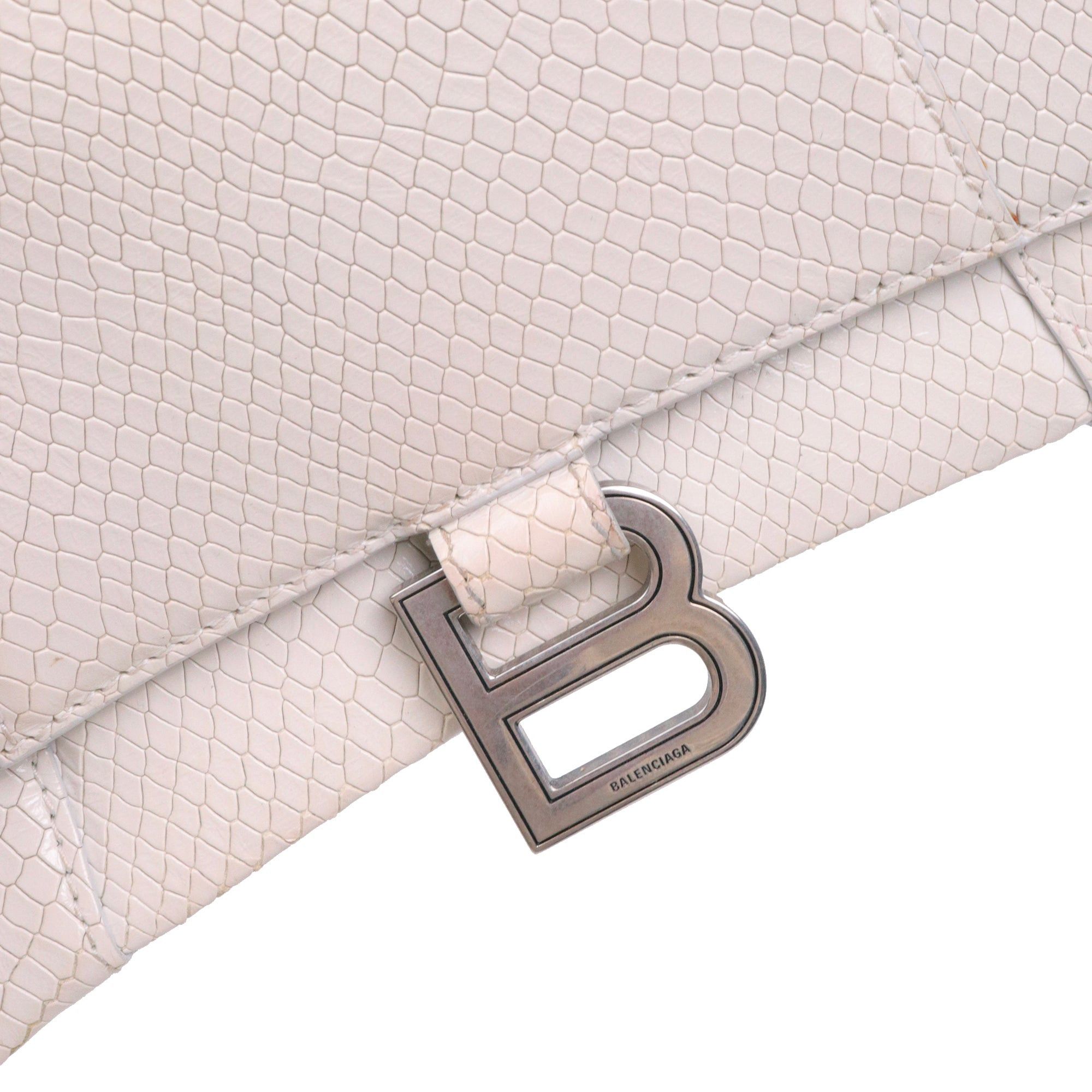 Balenciaga BALENCIAGA - Balenciaga Small Hourglass shoulder bag in white python-embossed leather Size ONE SIZE - 5 Thumbnail