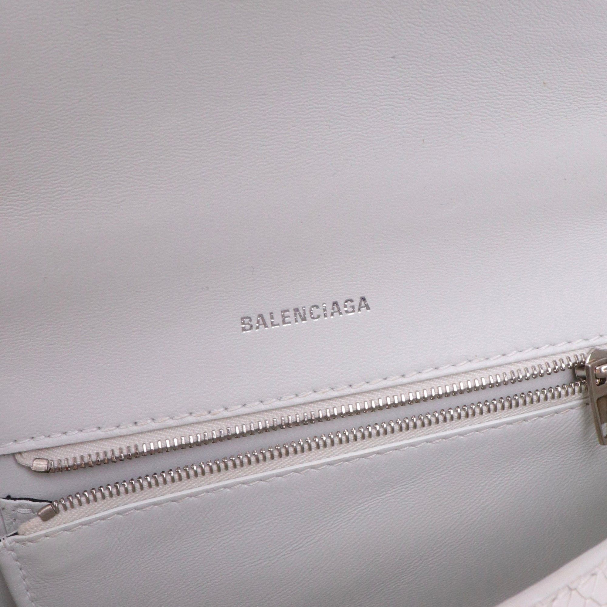 Balenciaga BALENCIAGA - Balenciaga Small Hourglass shoulder bag in white python-embossed leather Size ONE SIZE - 8 Thumbnail