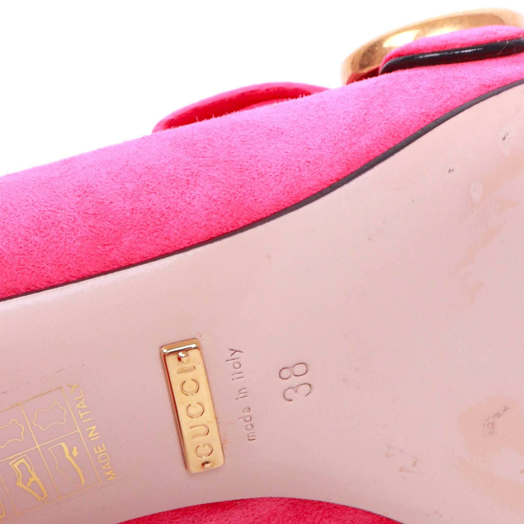 Gucci GUCCI - Marmont Gucci pumps in pink suede (T38) Size US 7 / IT 37 - 6 Thumbnail