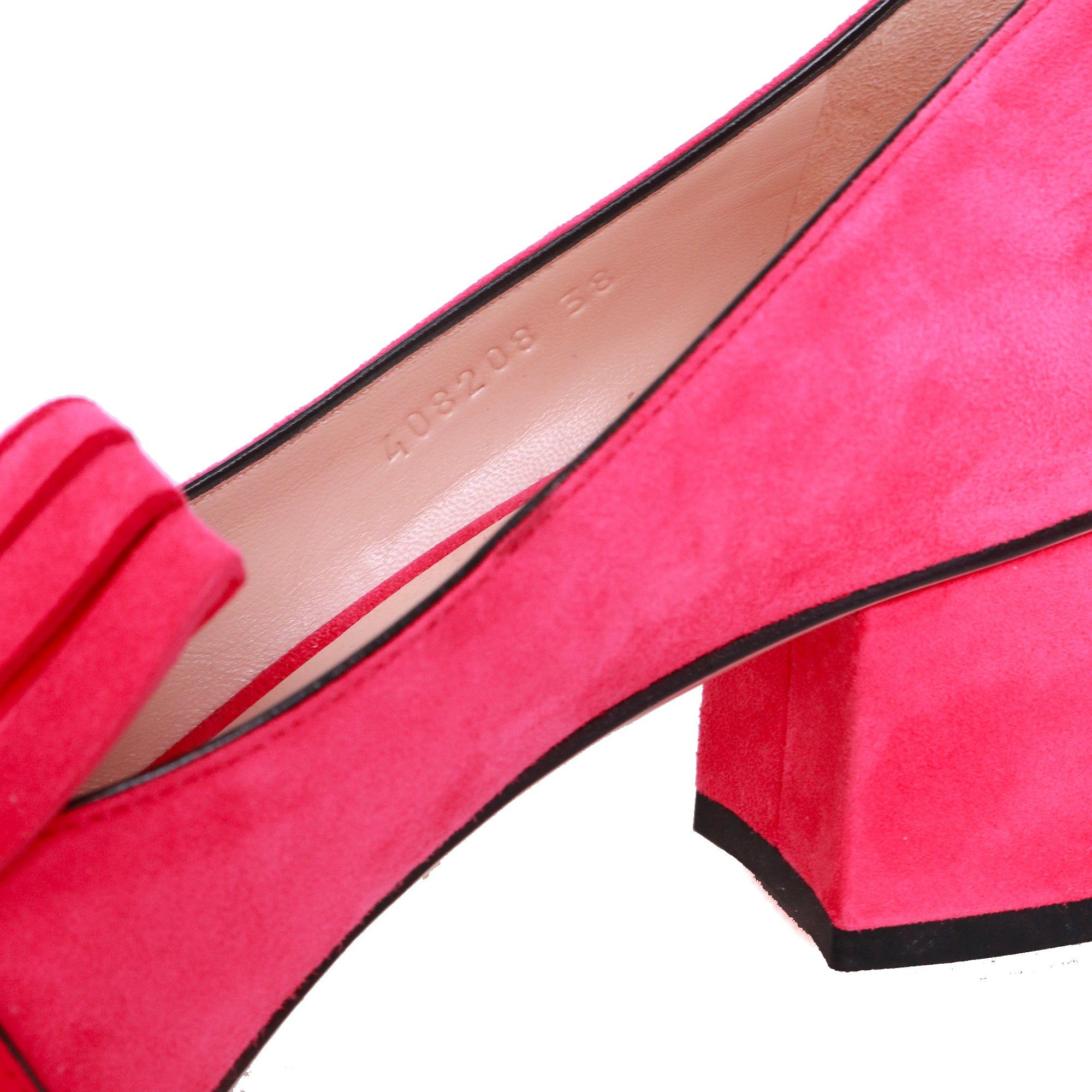 Gucci GUCCI - Marmont Gucci pumps in pink suede (T38) Size US 7 / IT 37 - 5 Thumbnail