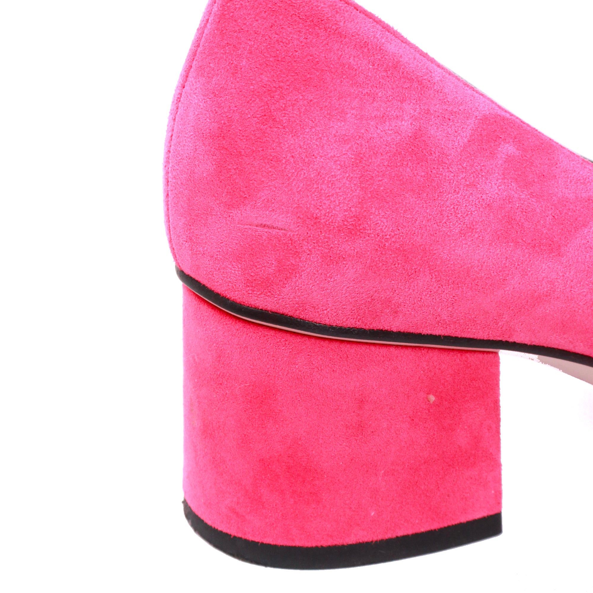 Gucci GUCCI - Marmont Gucci pumps in pink suede (T38) Size US 7 / IT 37 - 4 Thumbnail