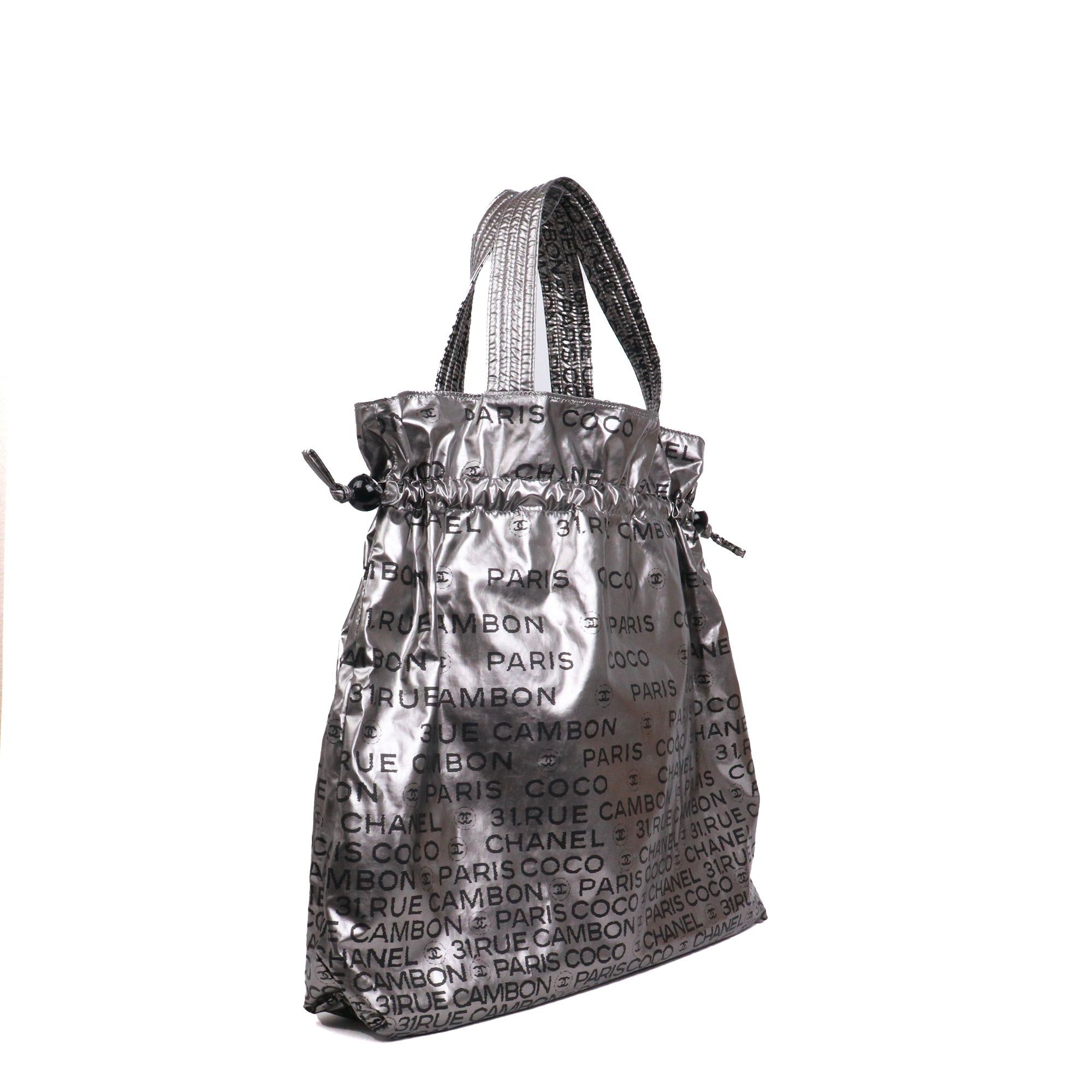 Chanel CHANEL - Chanel 31 Rue Cambon purse tote bag in metallic gray canvas Size ONE SIZE - 2 Thumbnail