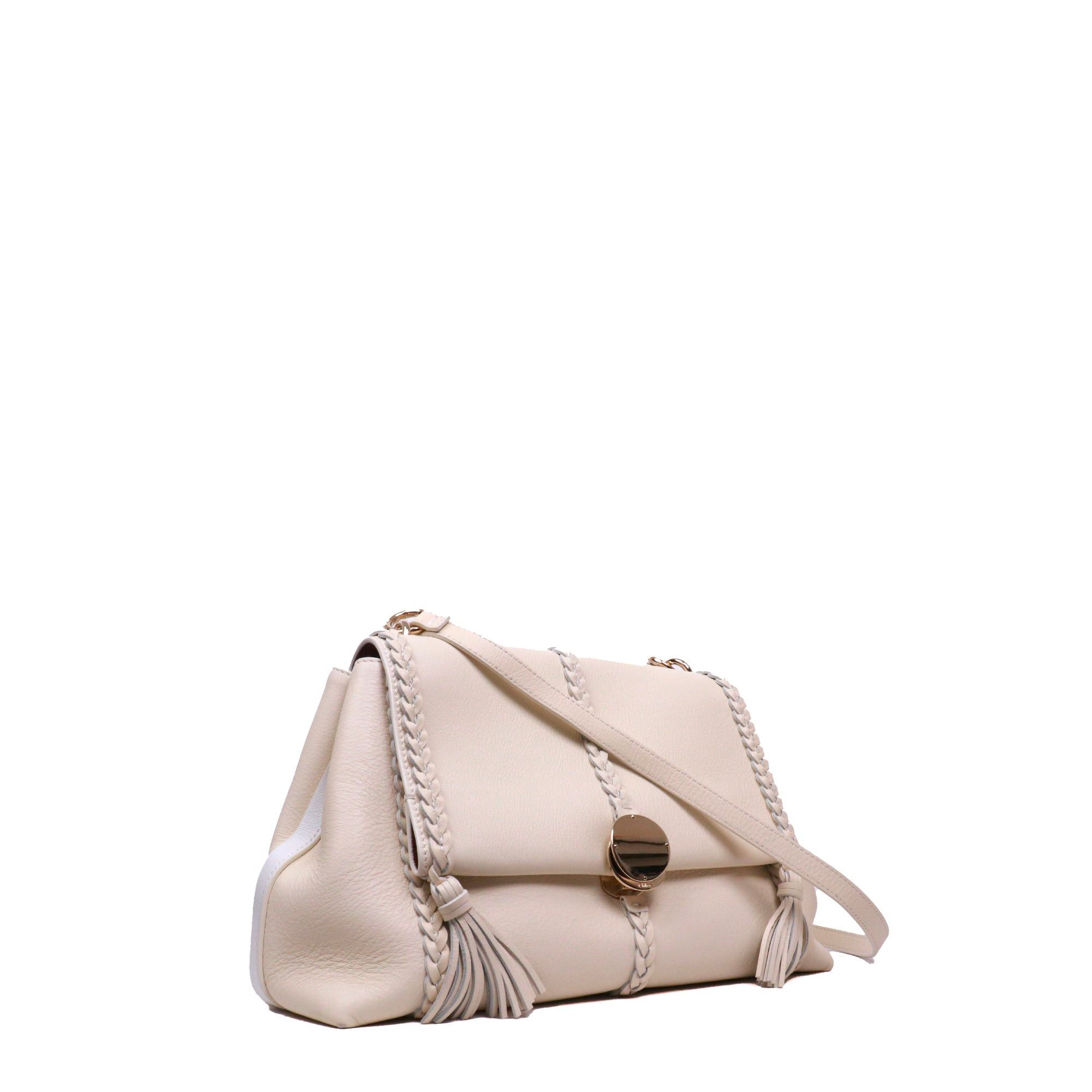 Chloe CHLOÉ - Chloé Pénélope PM shoulder bag in beige grained leather Size ONE SIZE - 2 Thumbnail
