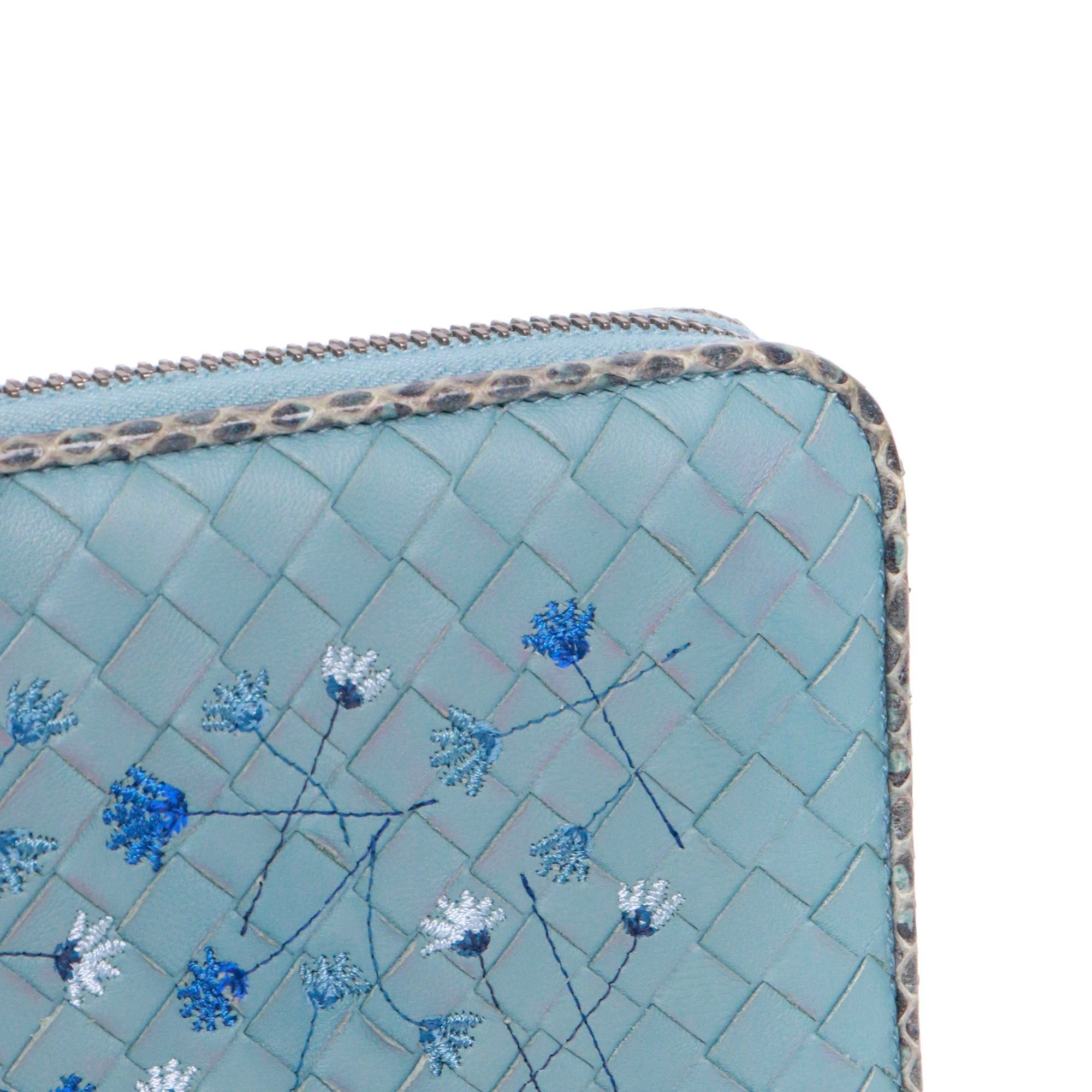 Bottega Veneta BOTTEGA VENETA - Bottega Veneta zipped wallet in blue intrecciato leather Size ONE SIZE - 6 Thumbnail