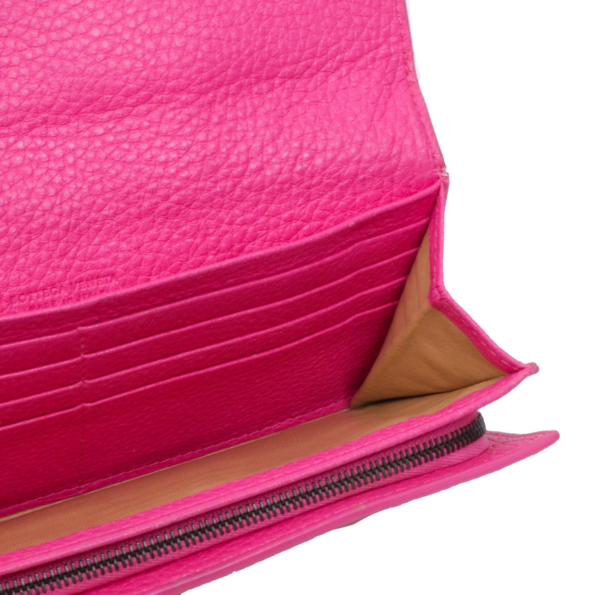 Bottega Veneta BOTTEGA VENETA - Bottega Veneta intrecciato flap wallet in pink leather Size ONE SIZE - 5 Thumbnail