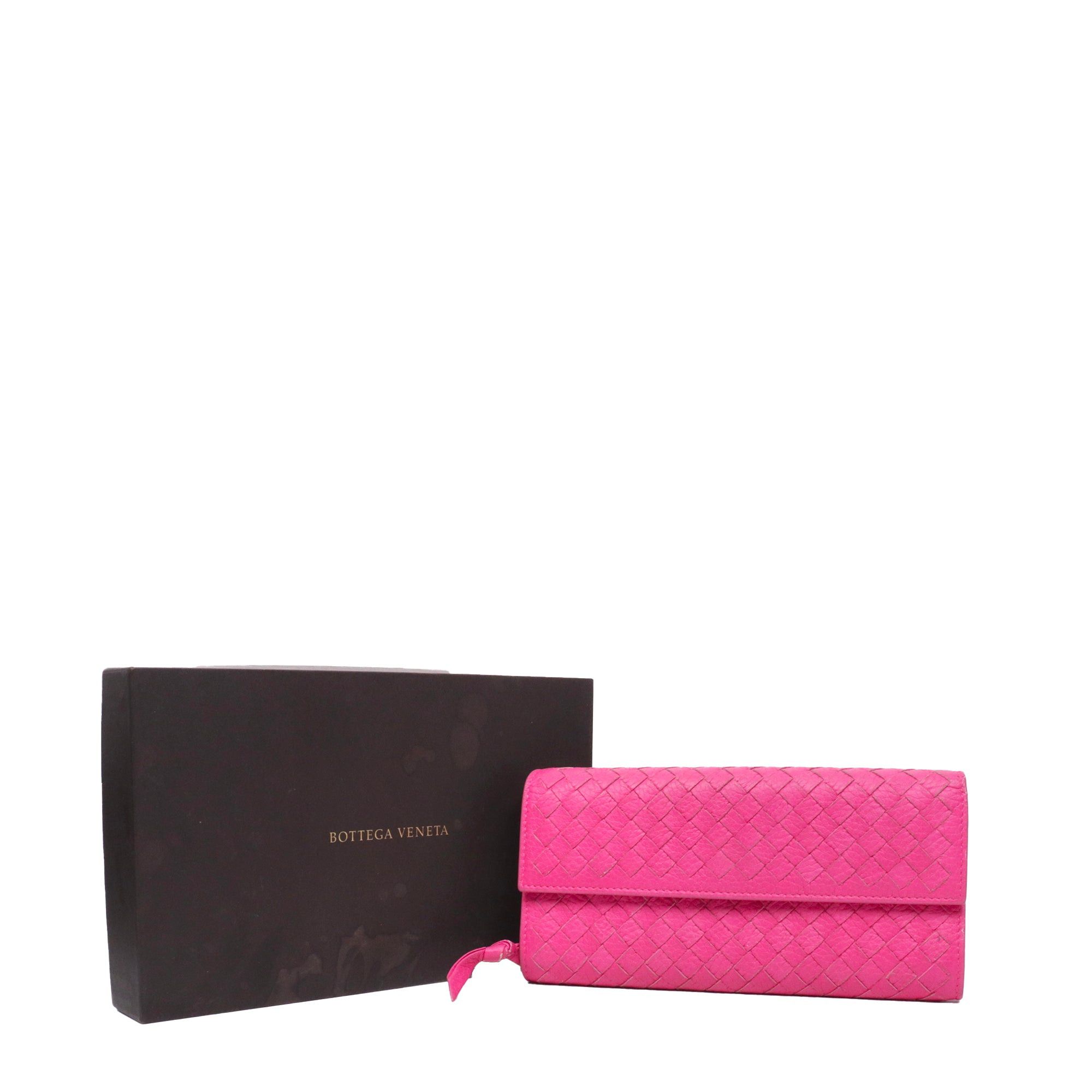 Bottega Veneta BOTTEGA VENETA - Bottega Veneta intrecciato flap wallet in pink leather Size ONE SIZE - 8 Thumbnail