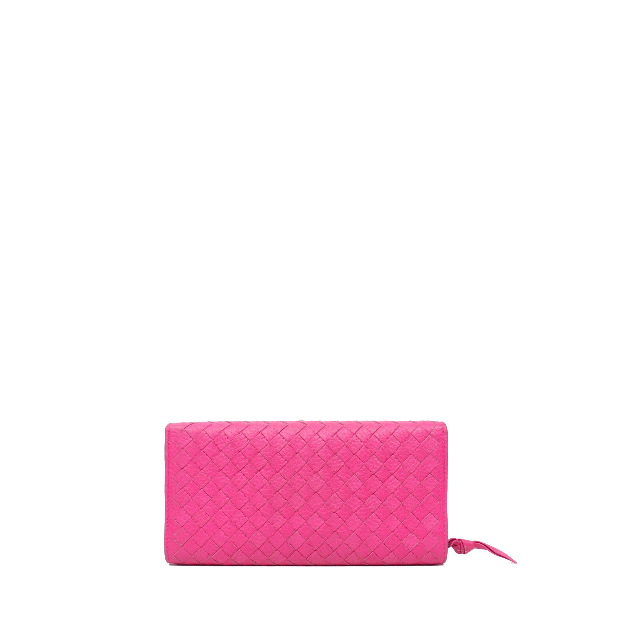 Bottega Veneta BOTTEGA VENETA - Bottega Veneta intrecciato flap wallet in pink leather Size ONE SIZE - 2 Thumbnail