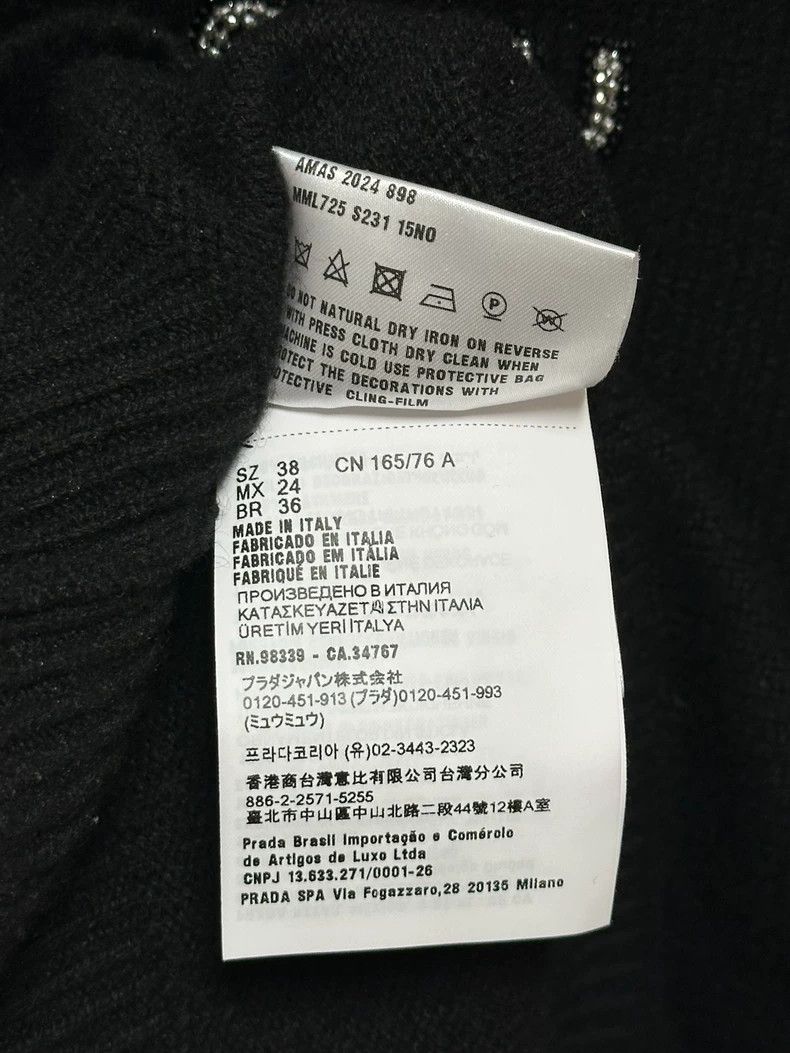 Miu Miu Miu Miu Miu black crystal logo cashmere knitwear Size US S / EU 44-46 / 1 - 6 Thumbnail
