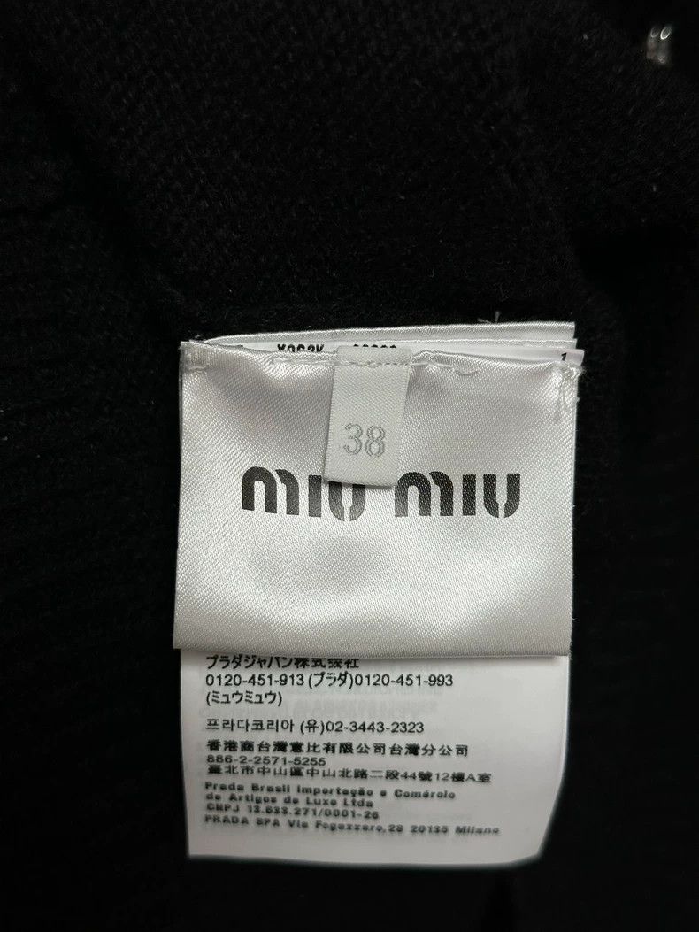Miu Miu Miu Miu Miu black crystal logo cashmere knitwear Size US S / EU 44-46 / 1 - 5 Thumbnail