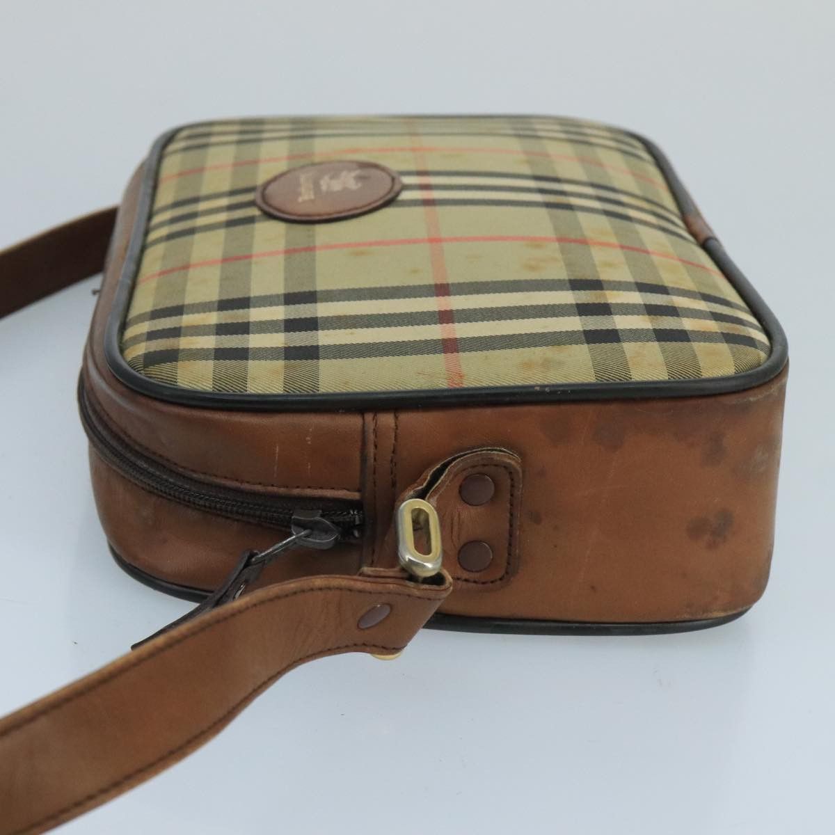 Burberry Nova Check Beige Canvas Shoulder Bag (Pre-Owned) Size ONE SIZE - 4 Thumbnail