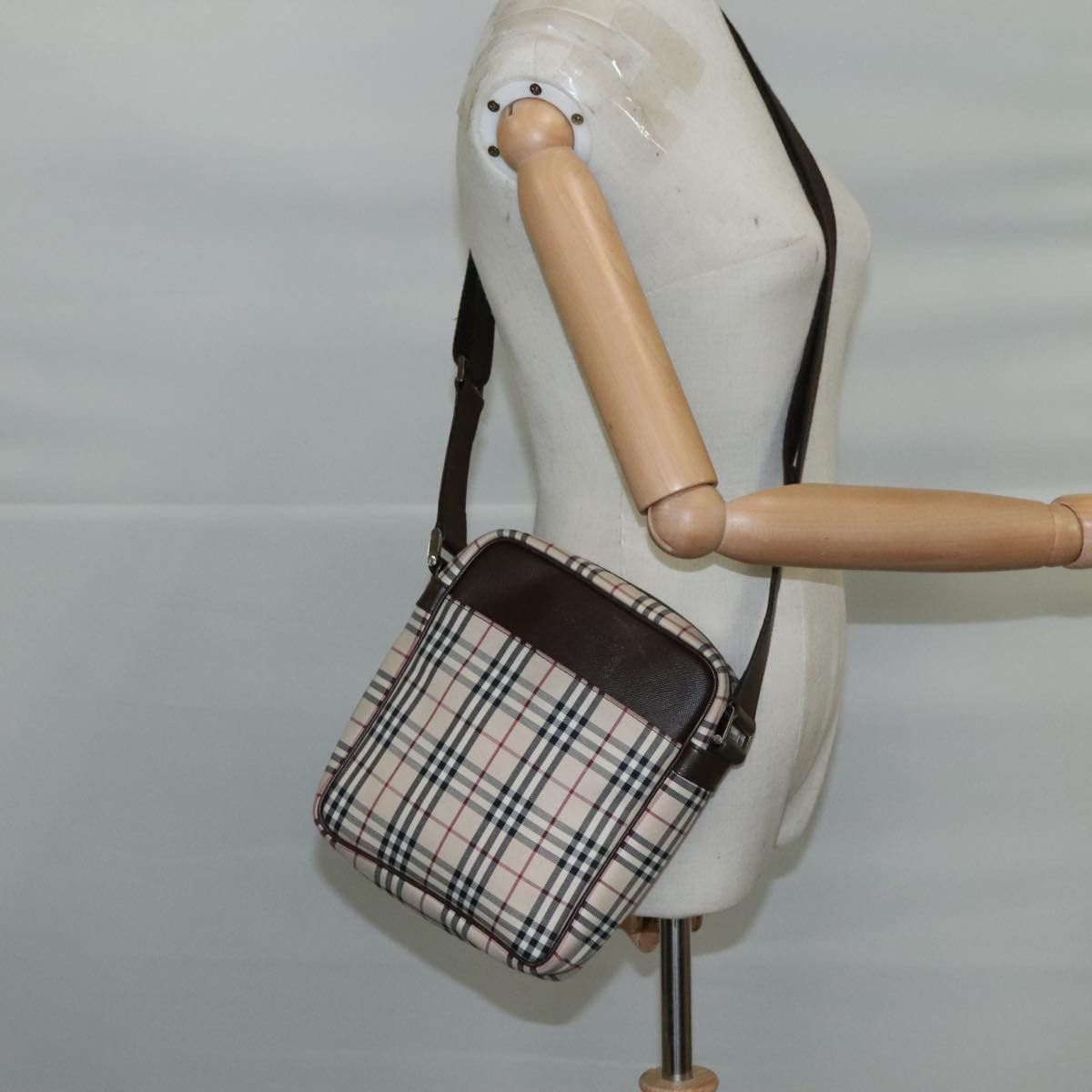 Burberry Nova Check Beige Canvas Shoulder Bag (Pre-Owned) Size ONE SIZE - 14 Thumbnail