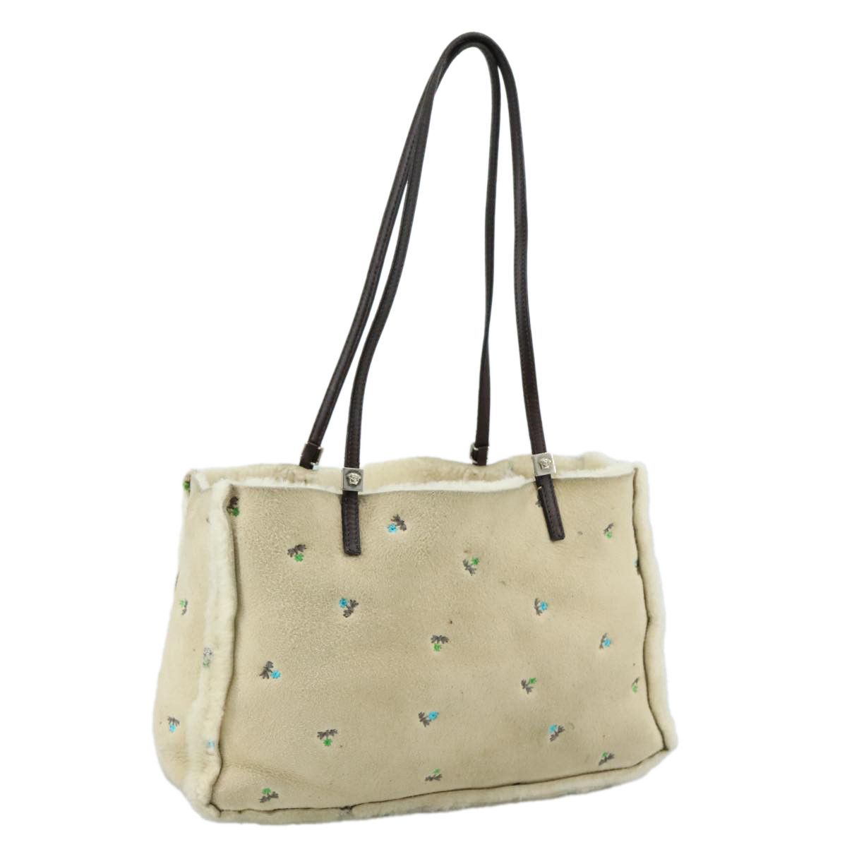 Versace Beige Wool Shoulder Bag (Pre-Owned) Size ONE SIZE - 15 Thumbnail