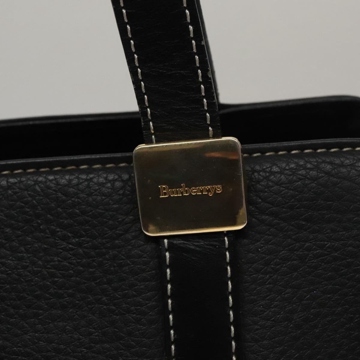Burberry Black Leather Handbag (Pre-Owned) Size ONE SIZE - 13 Thumbnail