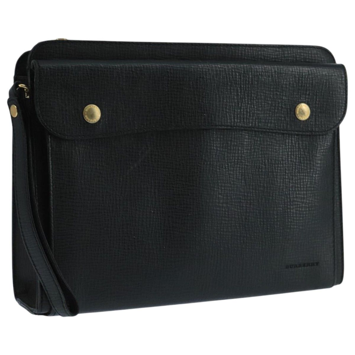 Burberry Black Leather Clutch Bag (Pre-Owned) Size ONE SIZE - 14 Thumbnail