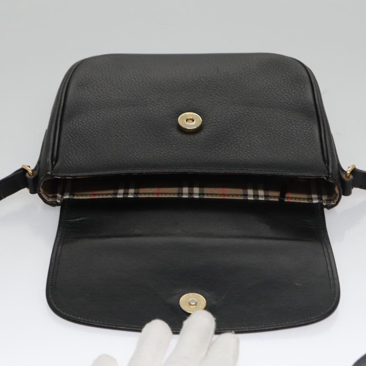 Burberry Black Leather Shoulder Bag (Pre-Owned) Size ONE SIZE - 17 Thumbnail