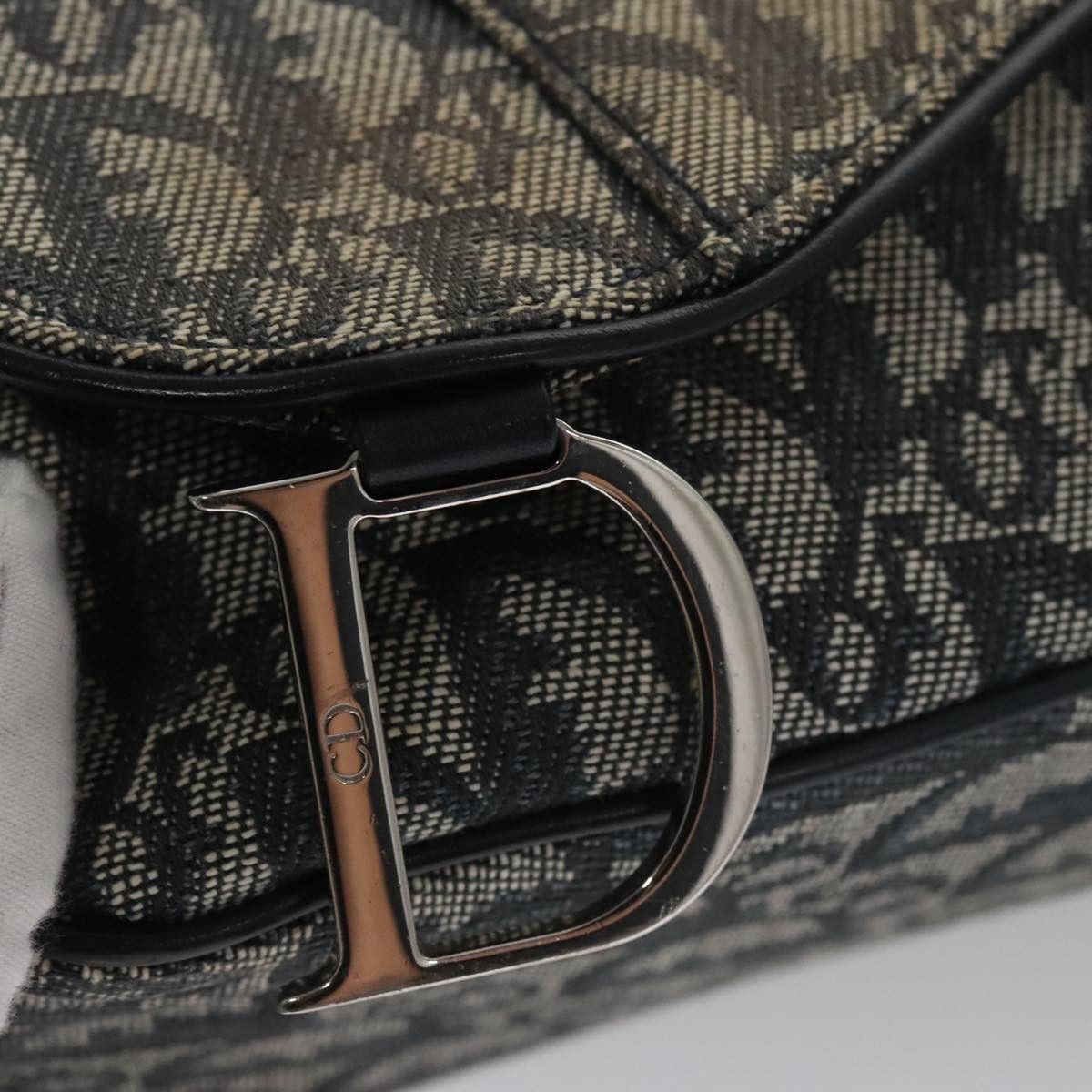 Dior Saddle Navy Canvas Shoulder Bag (Pre-Owned) Size ONE SIZE - 12 Thumbnail