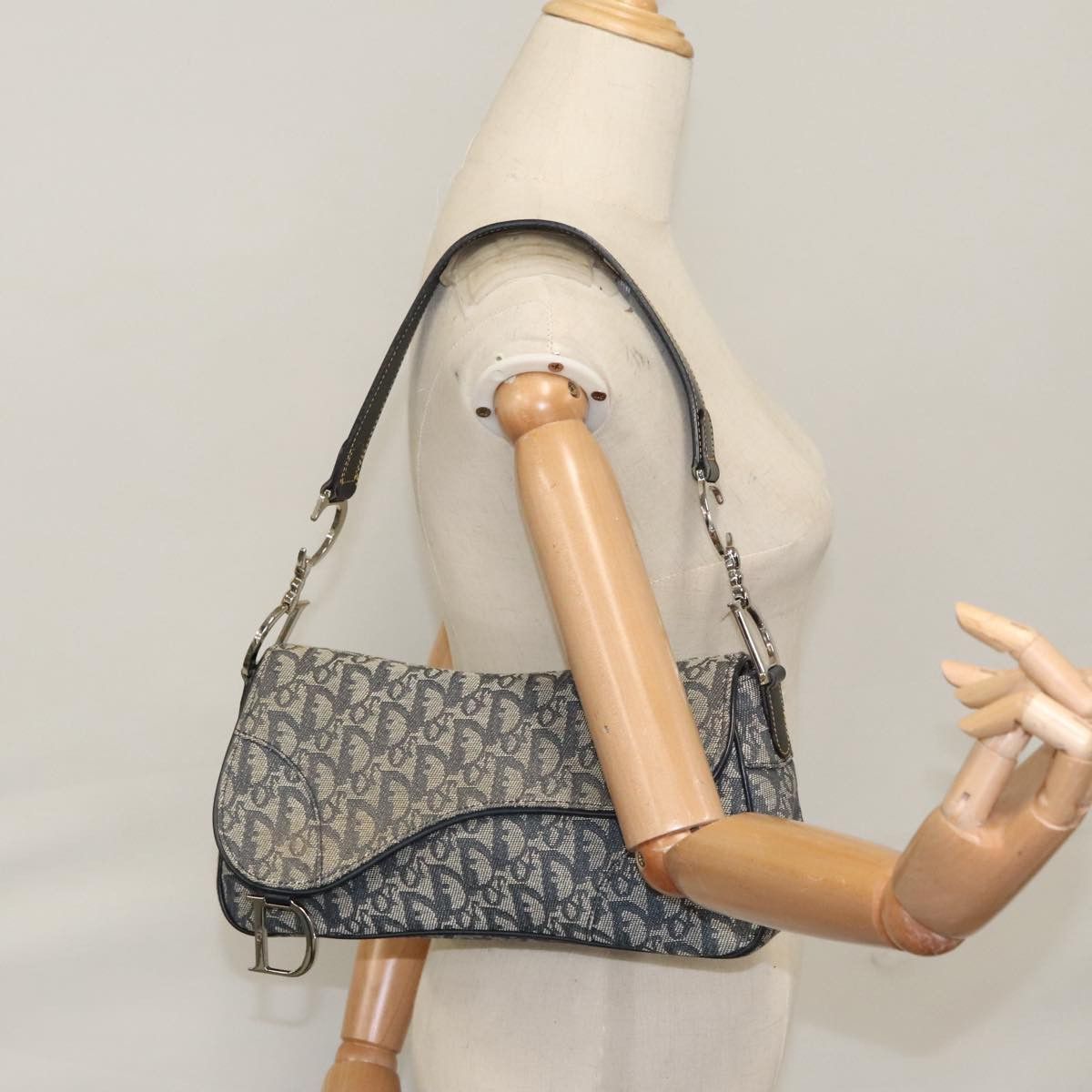 Dior Saddle Navy Canvas Shoulder Bag (Pre-Owned) Size ONE SIZE - 20 Thumbnail