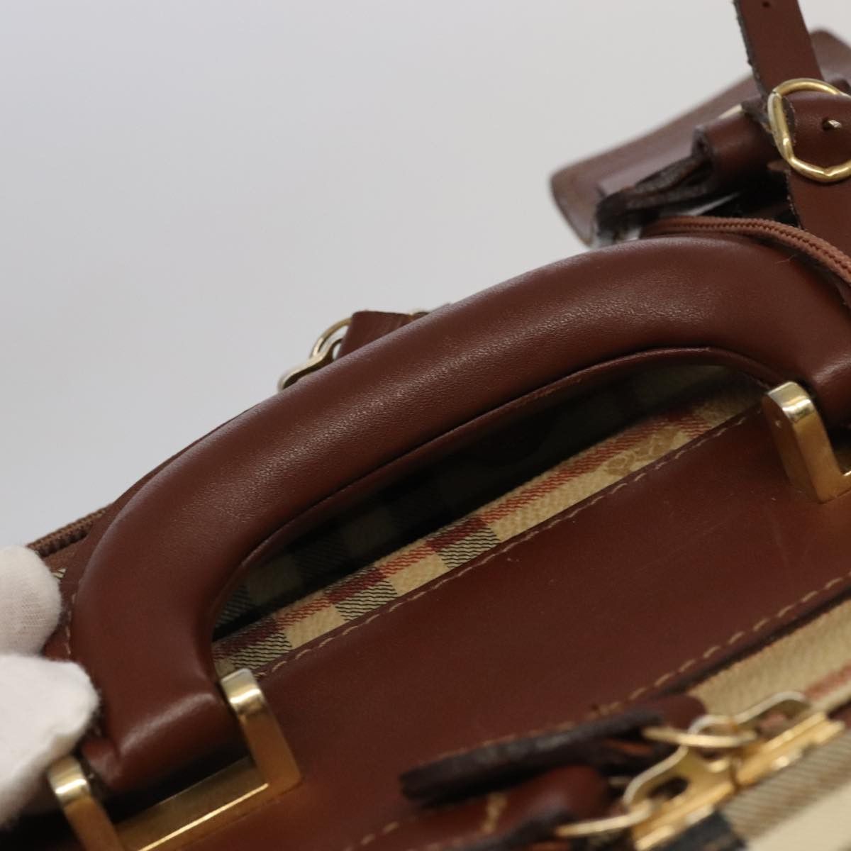 Burberry Nova Check Beige Canvas Travel Bag (Pre-Owned) Size ONE SIZE - 6 Thumbnail