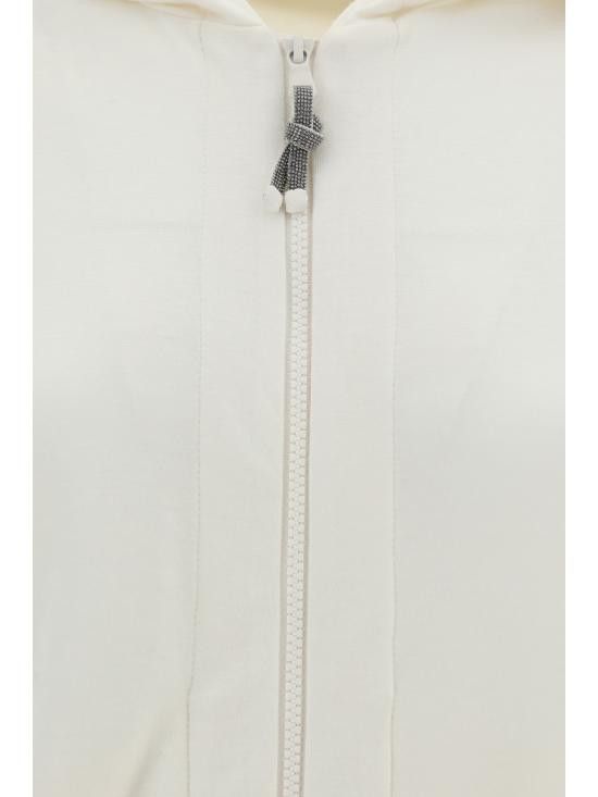 Brunello Cucinelli BRUNELLO CUCINELLI Women Hoodies MD828SB806 C8329 WHITE Size XL / US 12-14 / IT 48-50 - 3 Thumbnail