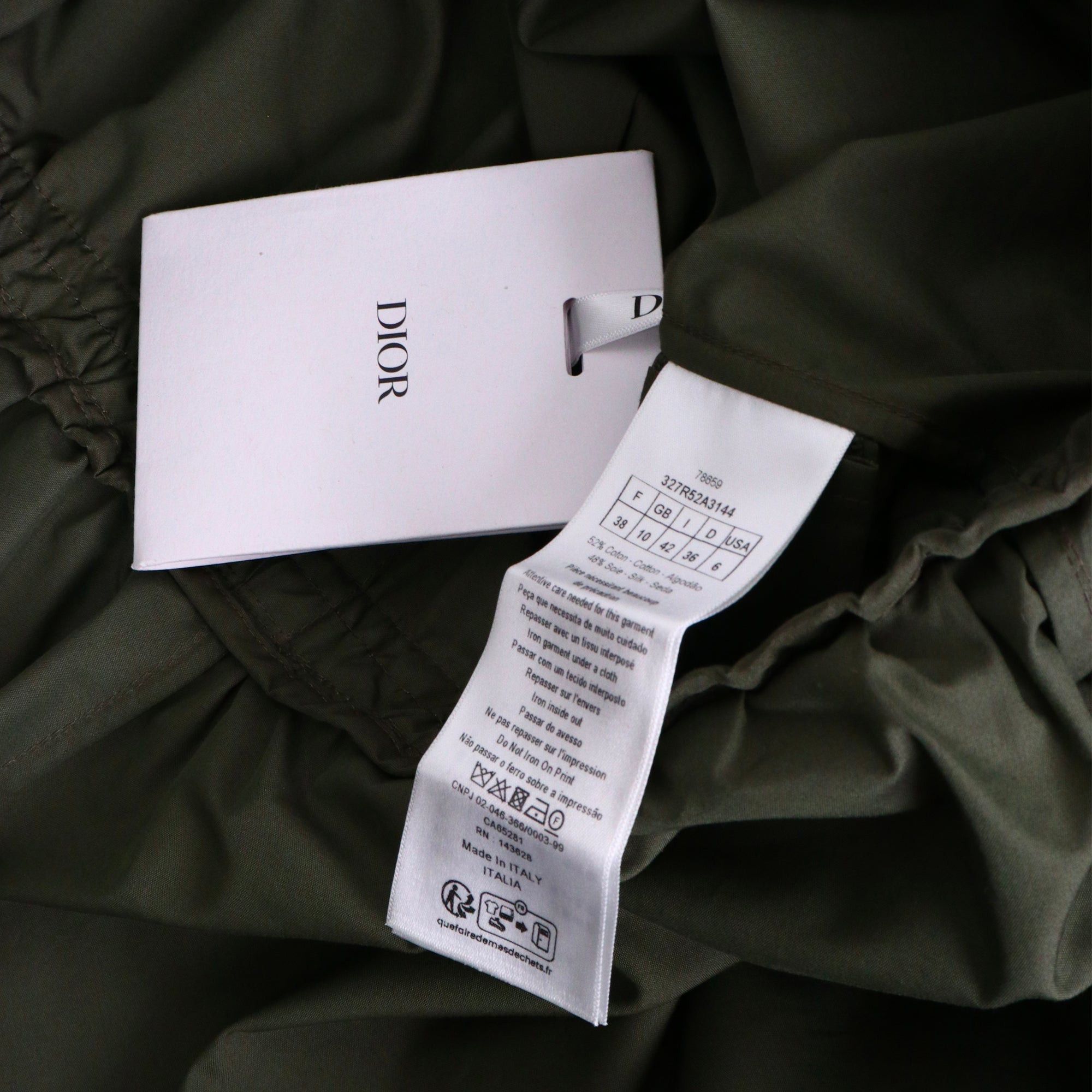 Dior DIOR - Dior short-sleeved dress in khaki cotton (T38) Size S / US 4 / IT 40 - 5 Thumbnail