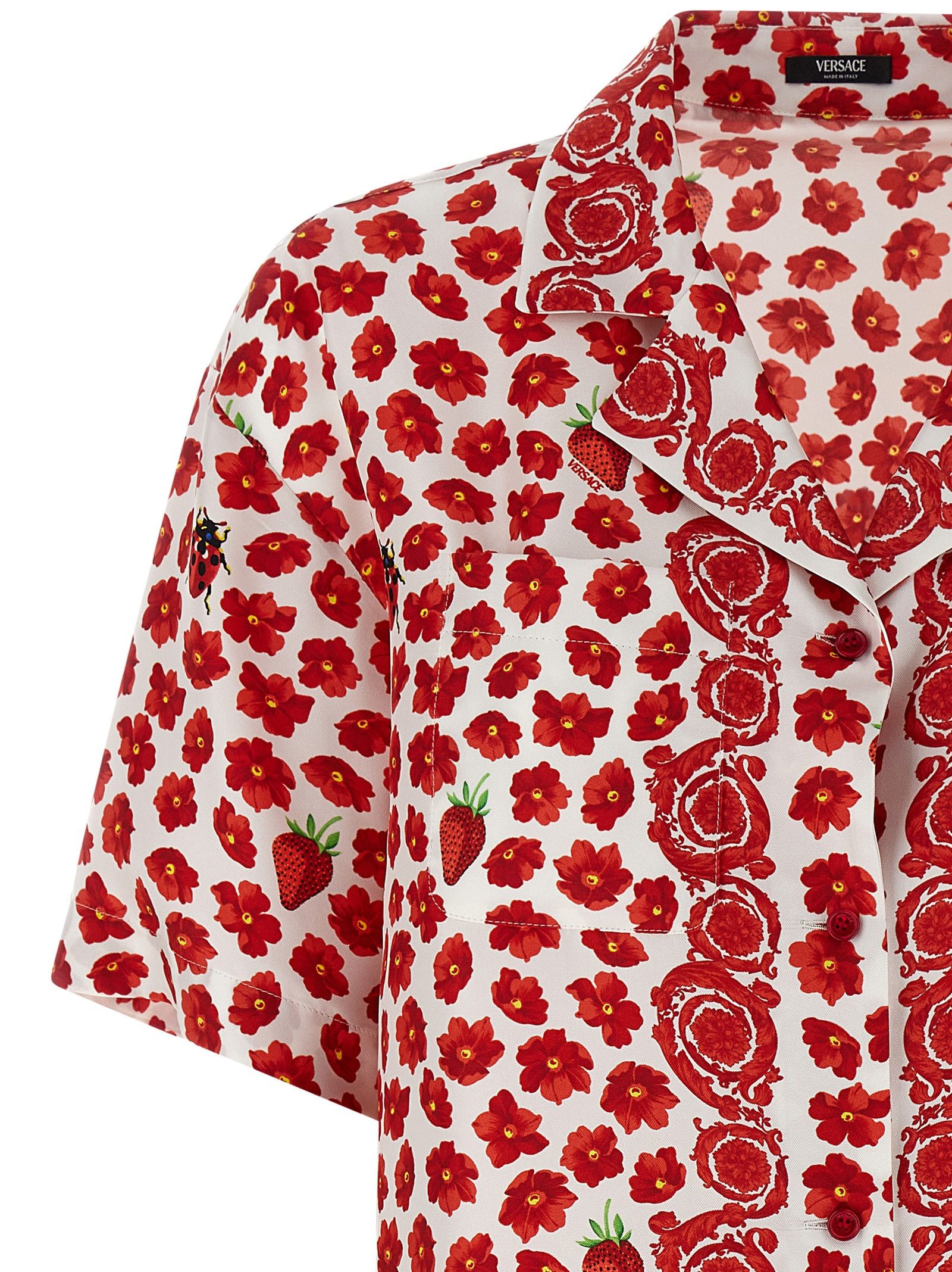 Versace 'Strawberry Garden' Shirt Size M / US 6-8 / IT 42-44 - 3 Thumbnail