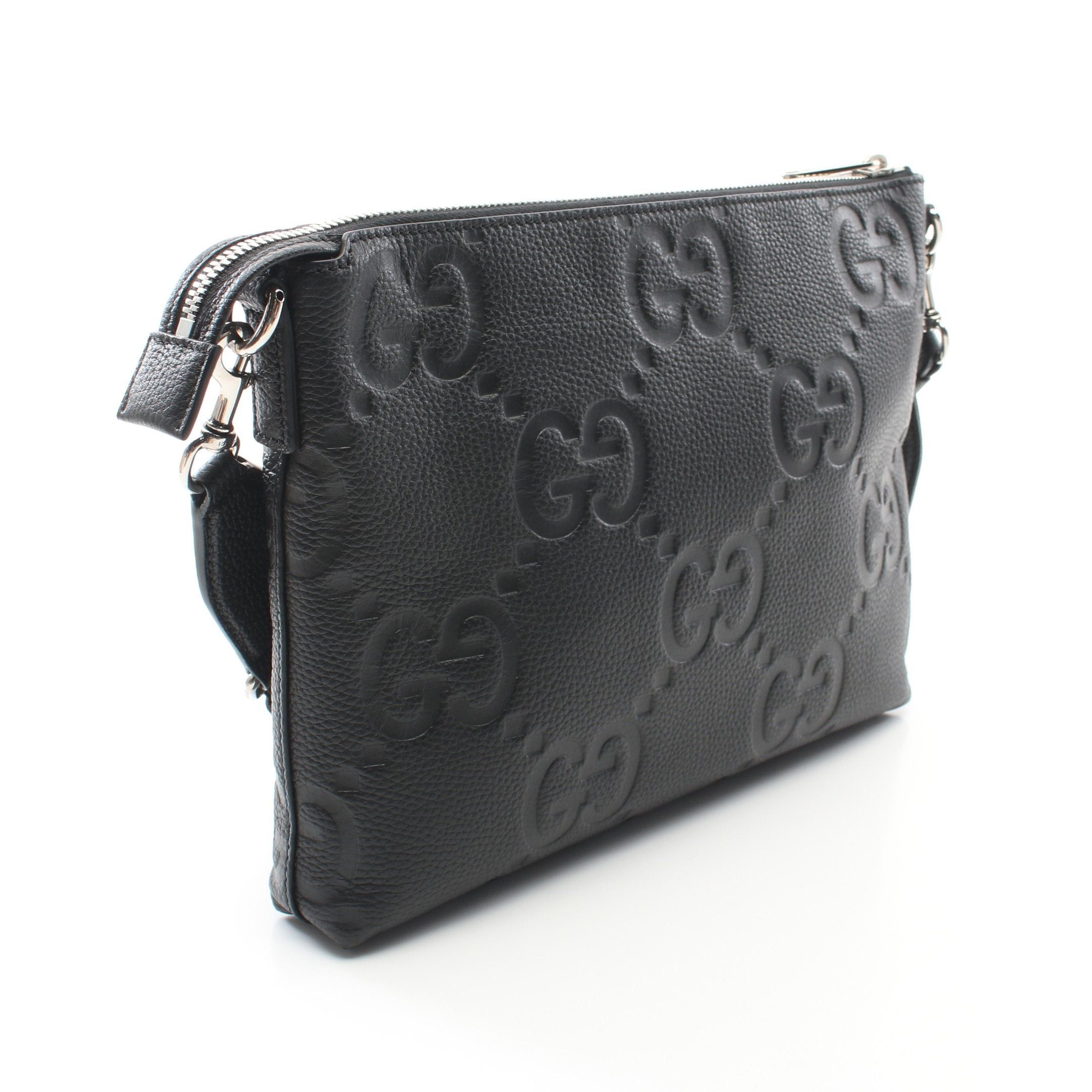 Gucci Gucci Jumbo Gg Medium Messenger Bag Shoulder Leather Black Size ONE SIZE - 2 Thumbnail