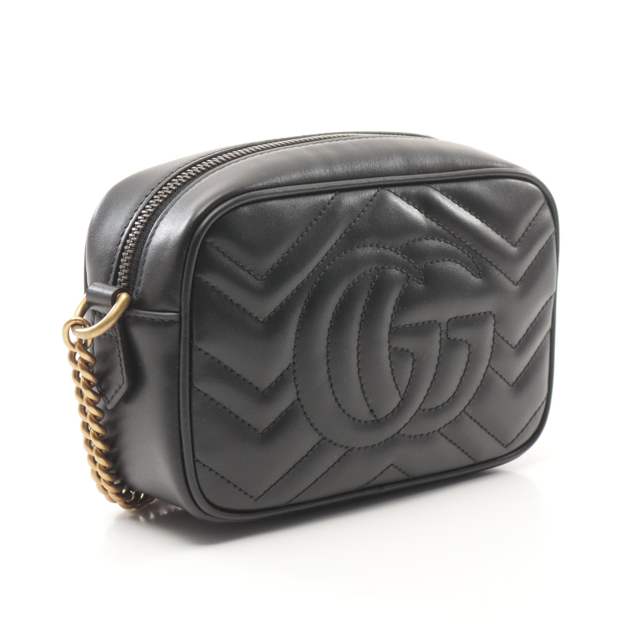 Gucci Gucci Gg Marmont Quilting Mini Bag Chain Shoulder Leather Black Size ONE SIZE - 2 Thumbnail