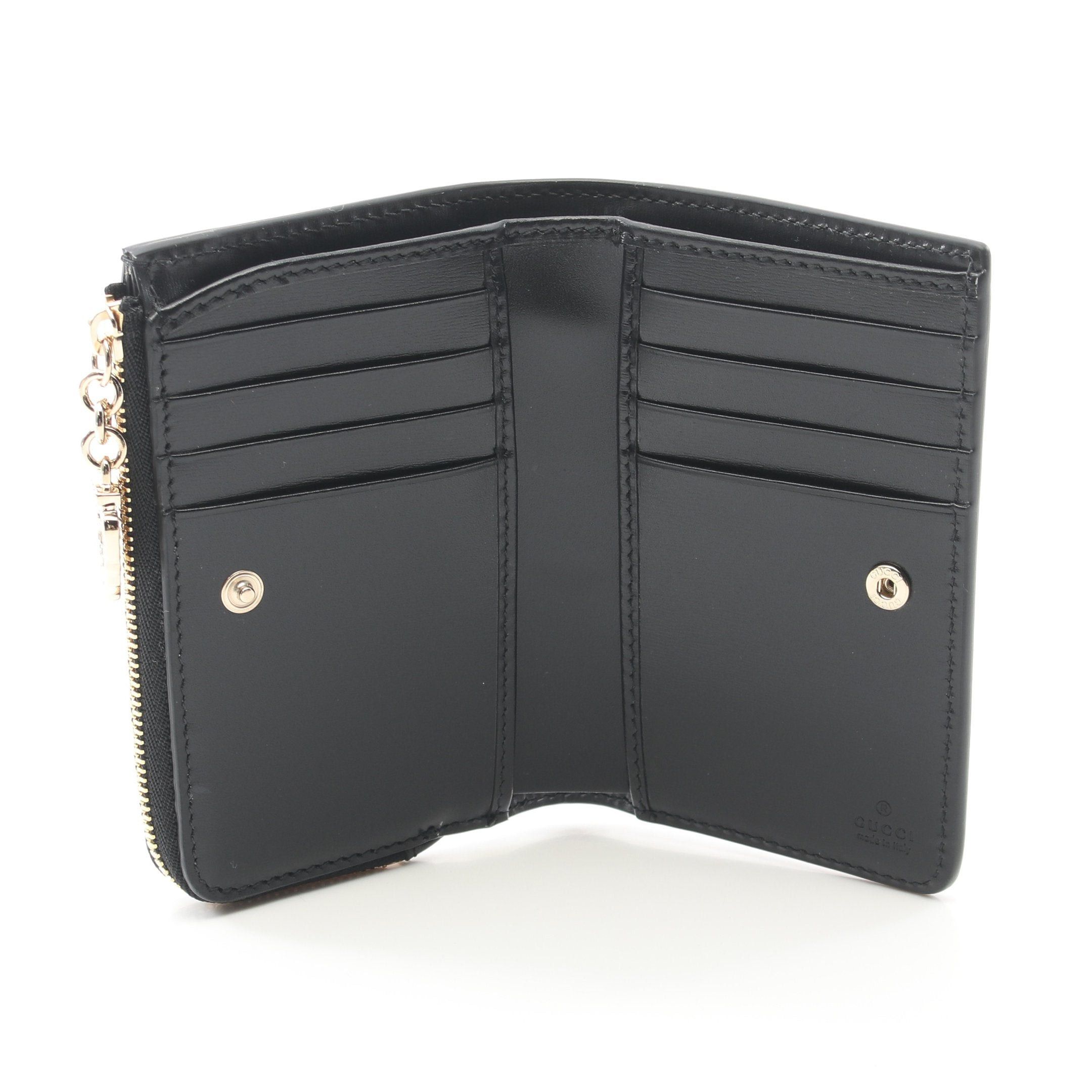 Gucci Gucci Gg Canvas Mini Wallet Bi-Fold Leather Black Size ONE SIZE - 3 Thumbnail