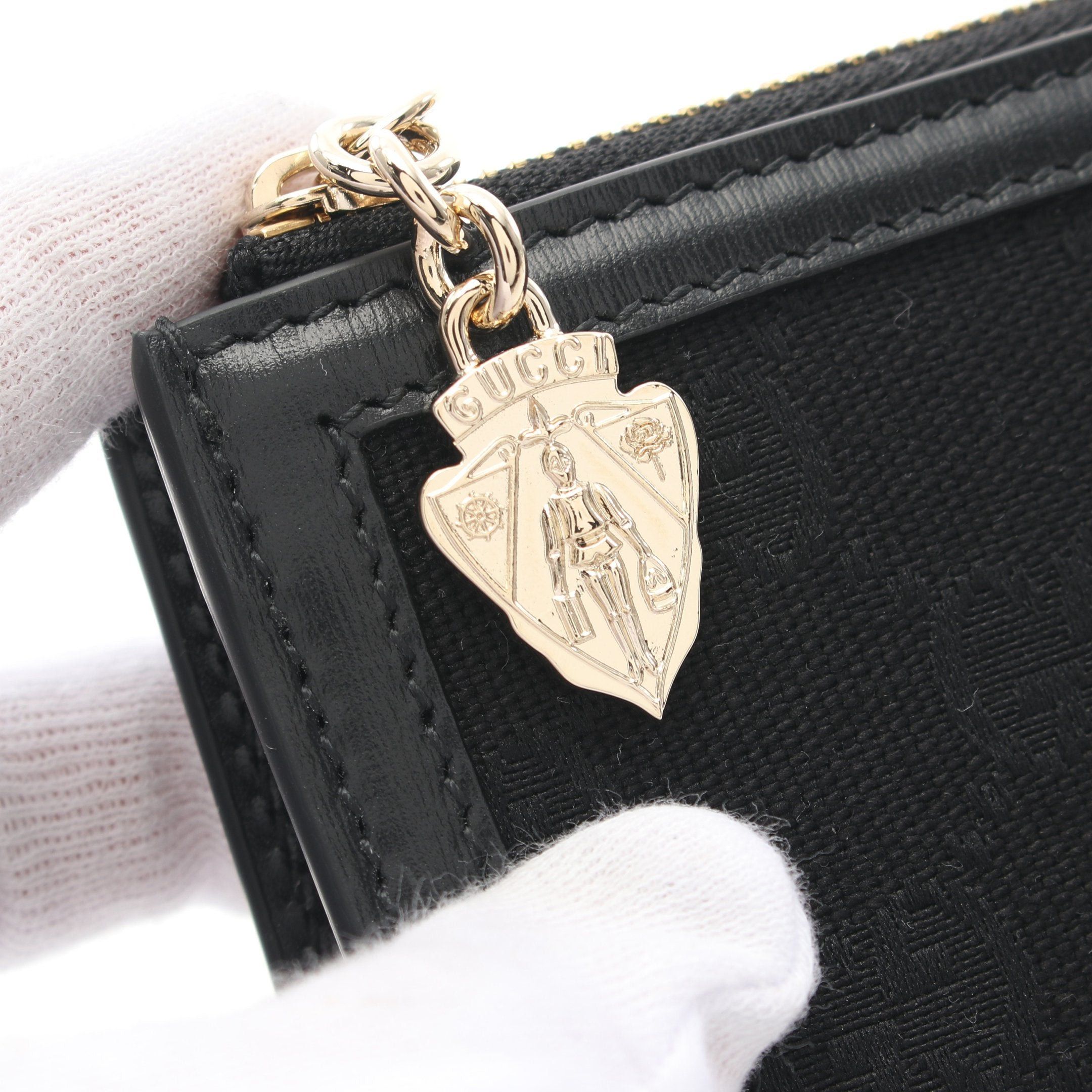 Gucci Gucci Gg Canvas Mini Wallet Bi-Fold Leather Black Size ONE SIZE - 6 Thumbnail