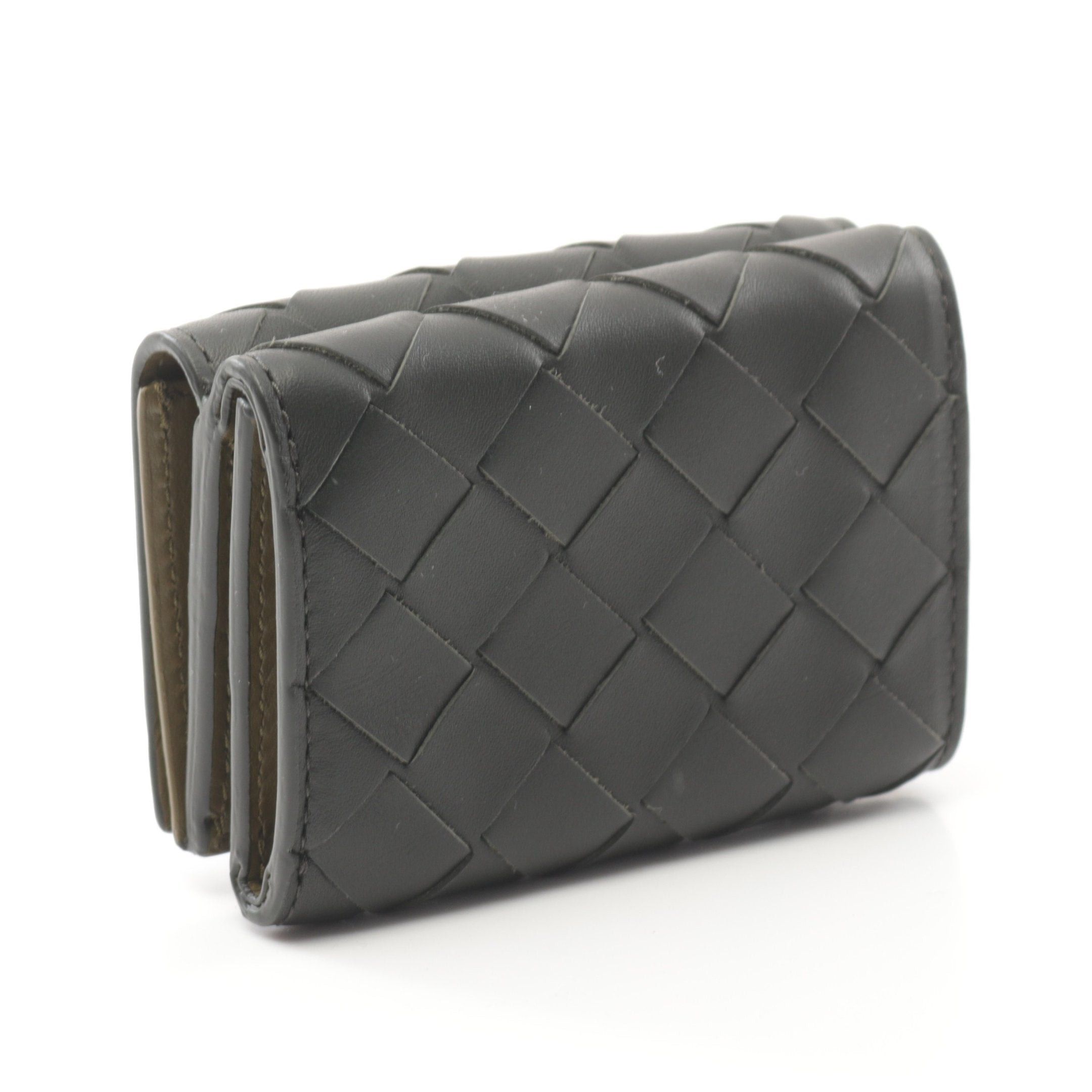 Bottega Veneta Bottega Veneta Intrecciato Trifold Wallet Compact Leather Black Size ONE SIZE - 2 Thumbnail