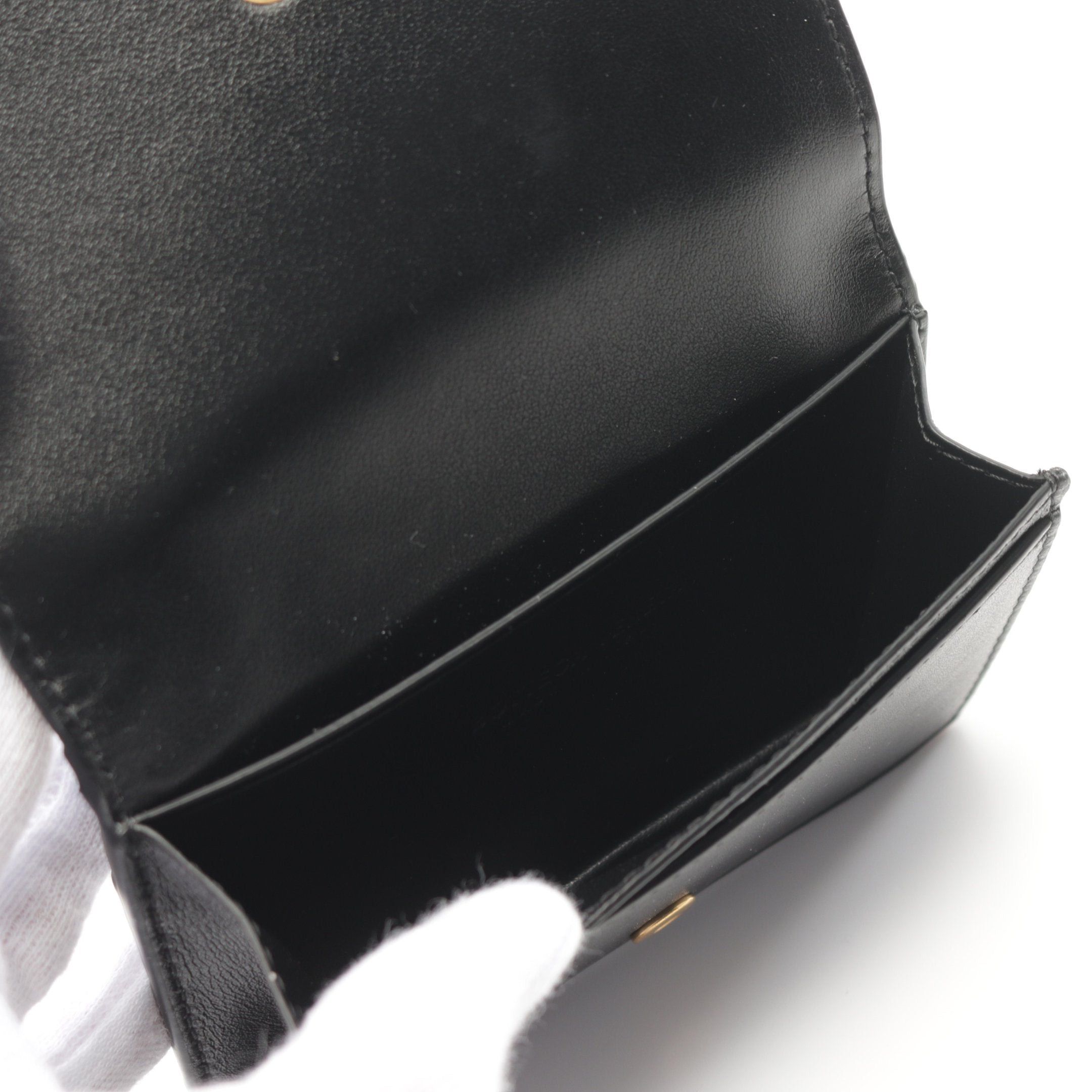 Bottega Veneta Bottega Veneta Intrecciato Card Case Name Holder Leather Black Size ONE SIZE - 3 Thumbnail