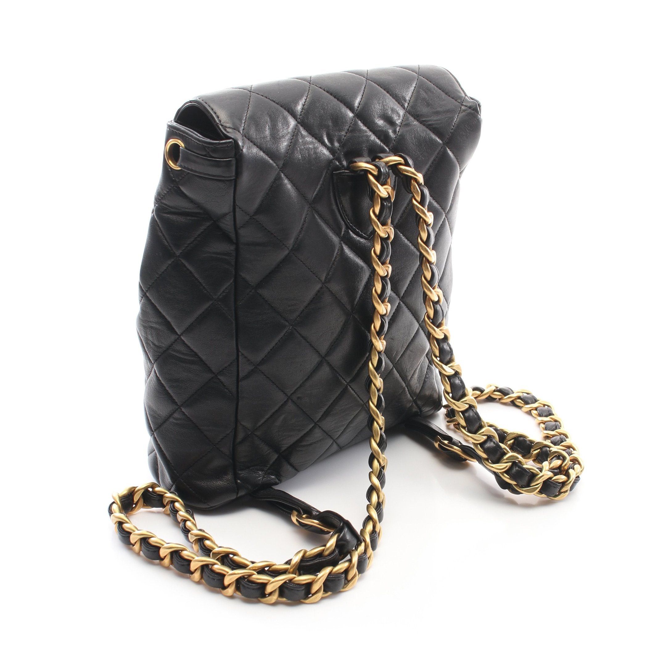 Chanel Chanel Matelasse Backpack Rucksack Lambskin Black Gold Hardware Size ONE SIZE - 2 Thumbnail