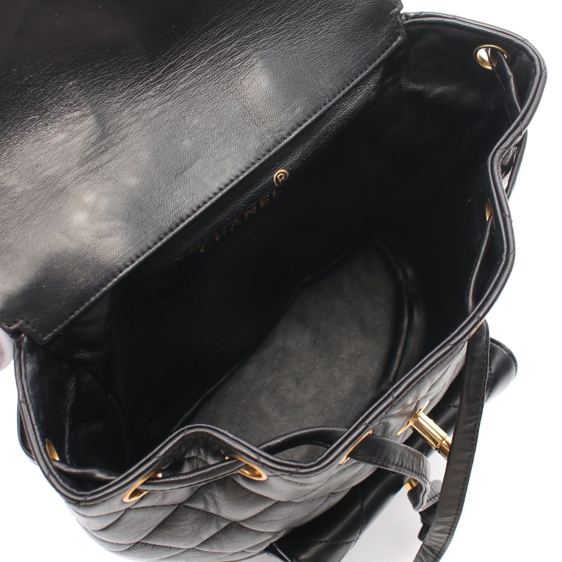 Chanel Chanel Matelasse Backpack Rucksack Lambskin Black Gold Hardware Size ONE SIZE - 3 Thumbnail