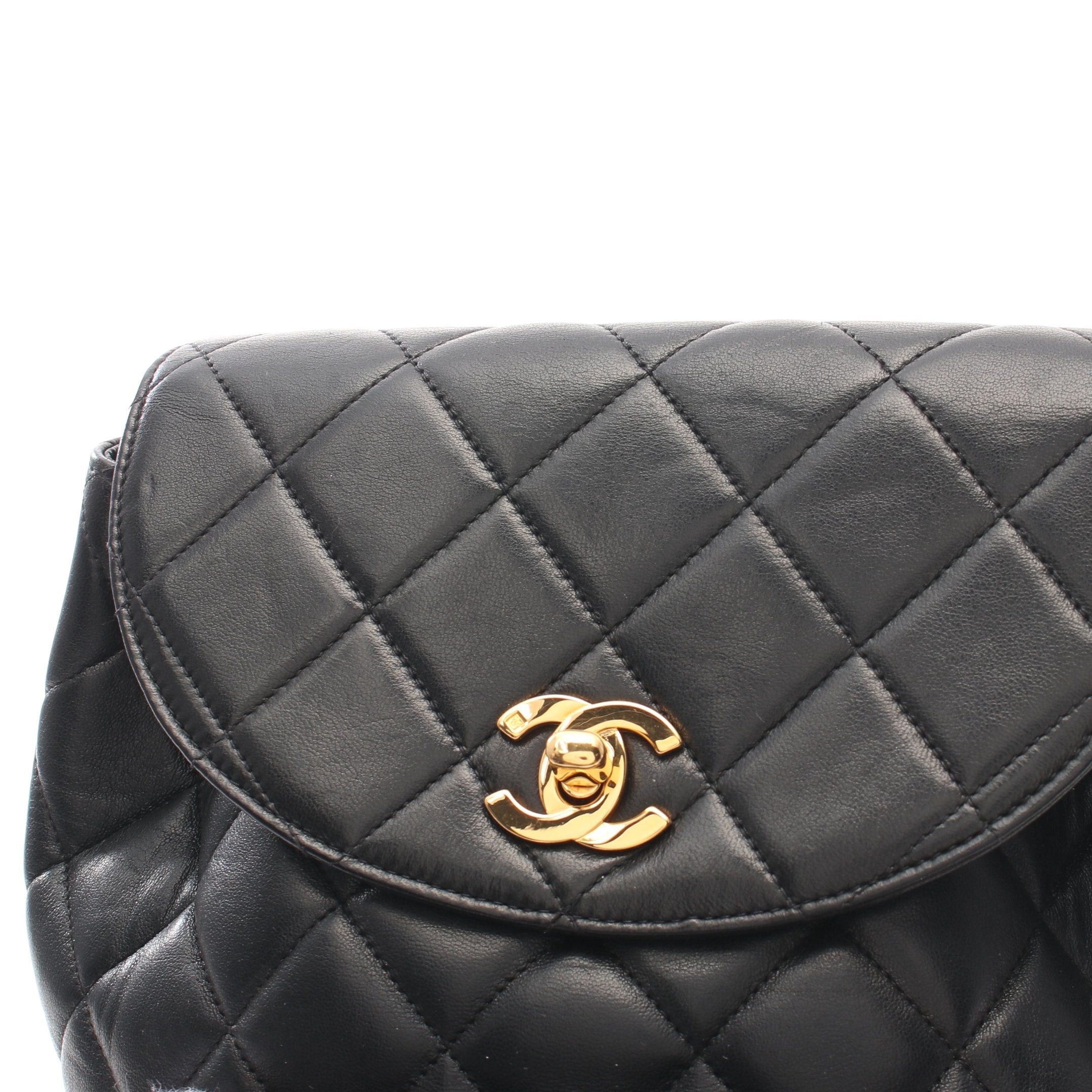 Chanel Chanel Matelasse Backpack Rucksack Lambskin Black Gold Hardware Size ONE SIZE - 7 Thumbnail