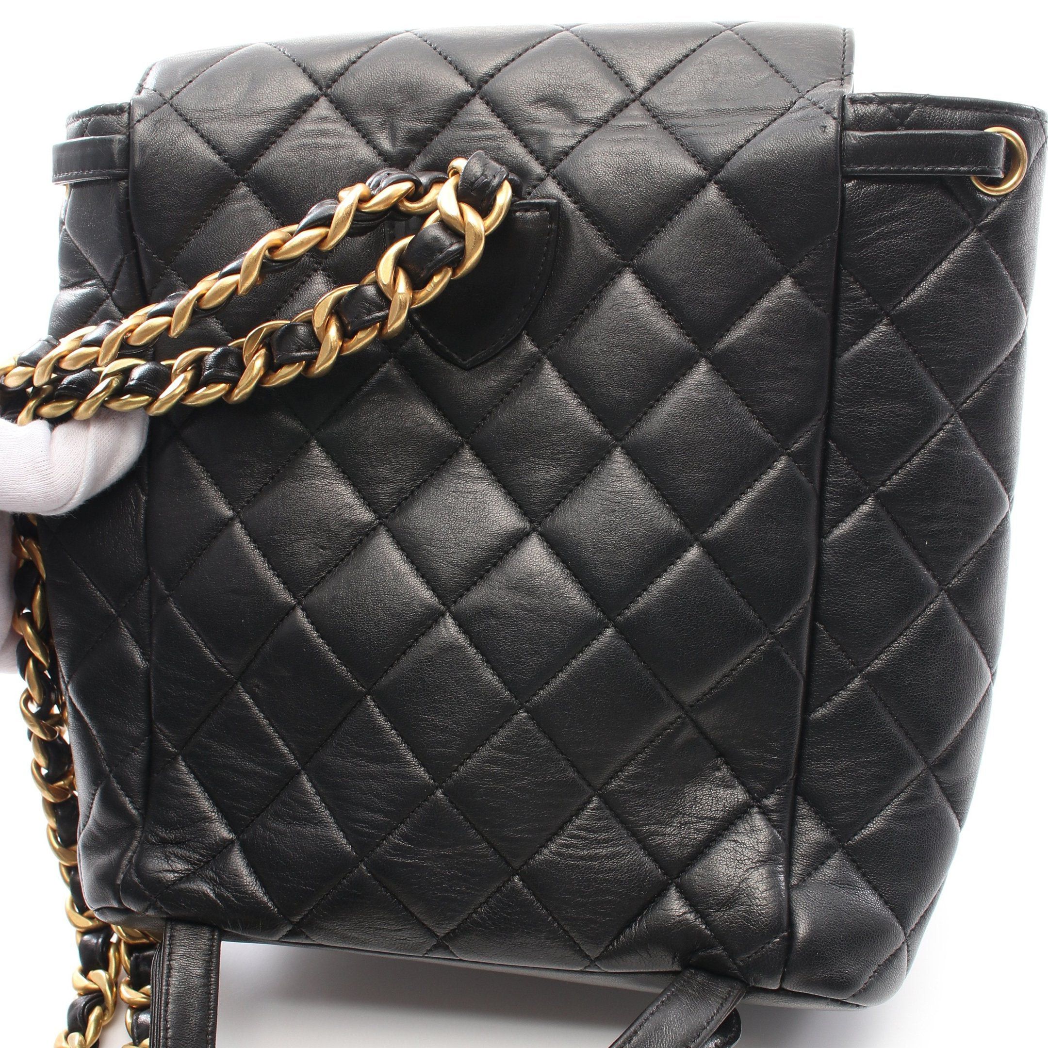 Chanel Chanel Matelasse Backpack Rucksack Lambskin Black Gold Hardware Size ONE SIZE - 8 Thumbnail