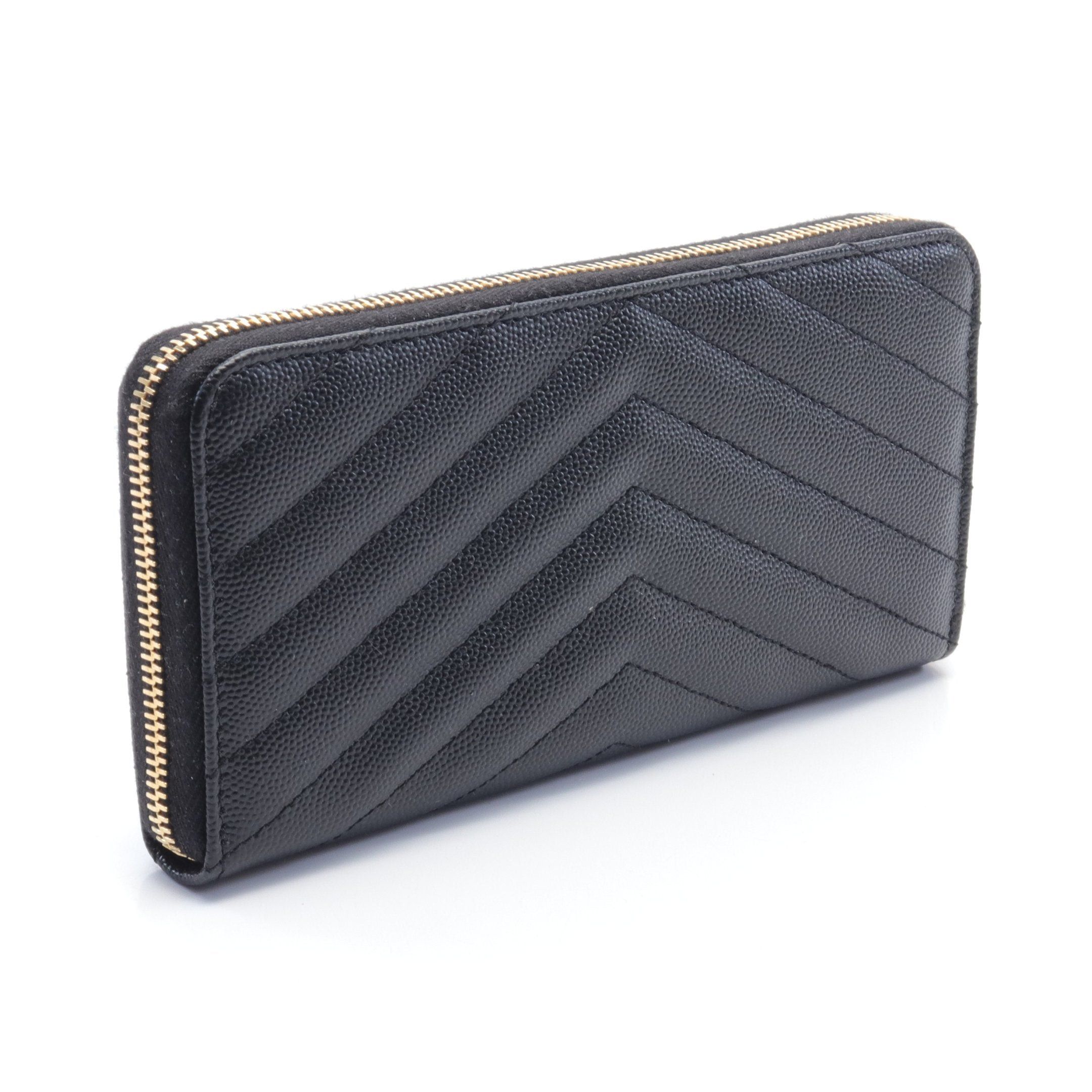 Yves Saint Laurent Yves Saint Laurent Monogram Saint Laurent Round Zipper Long Wallet Leather Black Size ONE SIZE - 2 Thumbnail