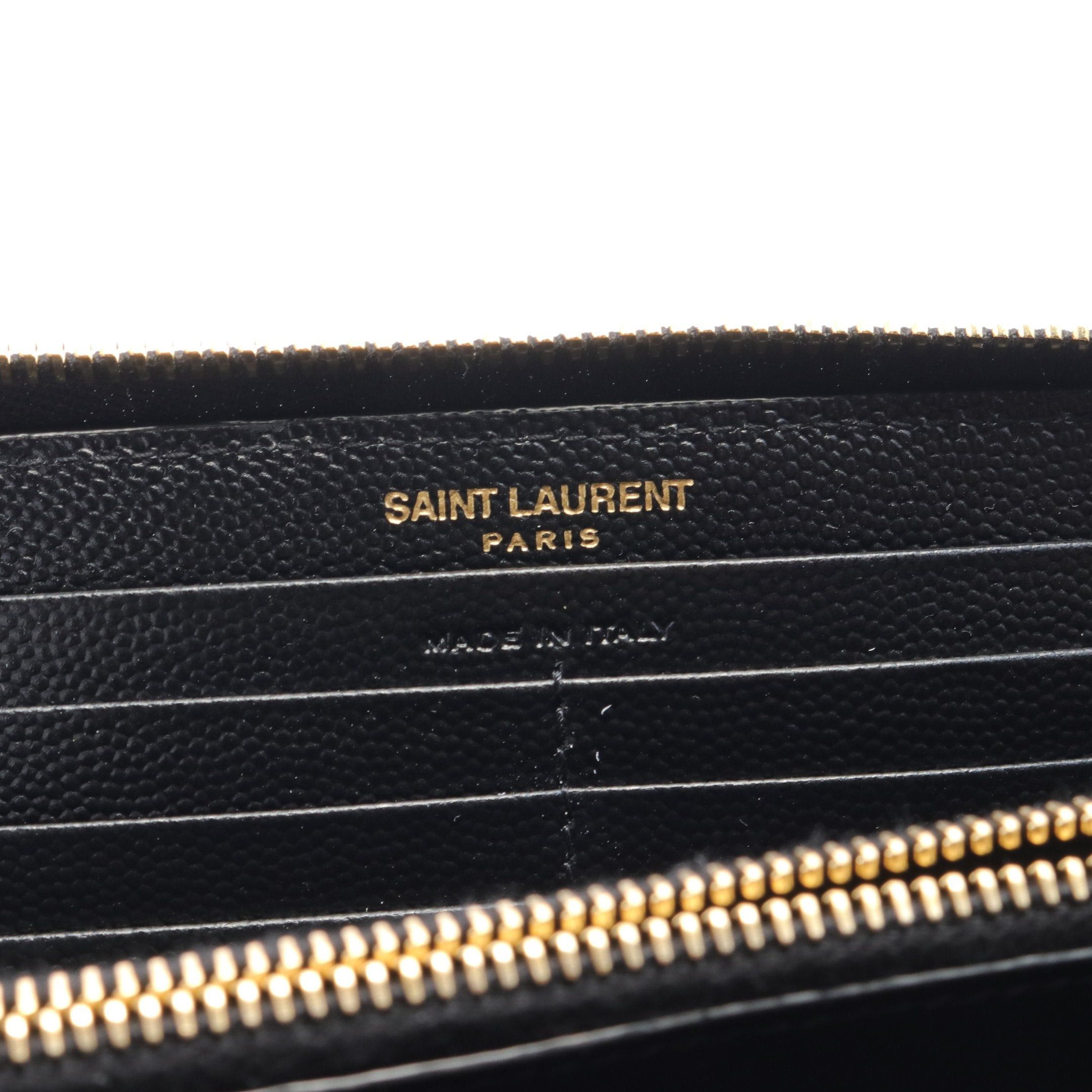 Yves Saint Laurent Yves Saint Laurent Monogram Saint Laurent Round Zipper Long Wallet Leather Black Size ONE SIZE - 4 Thumbnail