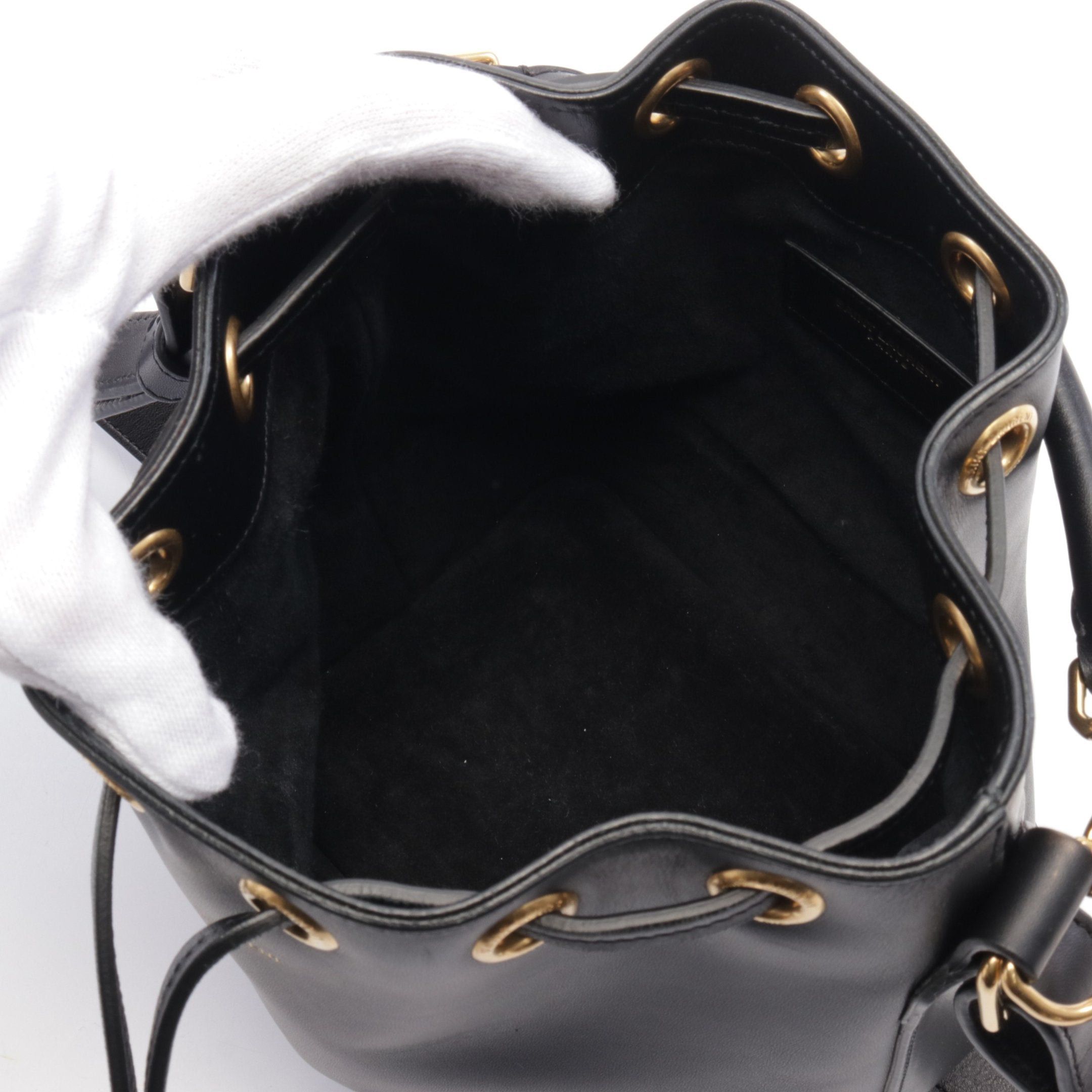 Yves Saint Laurent Yves Saint Laurent Emmanuel Shoulder Bag Leather Black Purse Size ONE SIZE - 3 Thumbnail