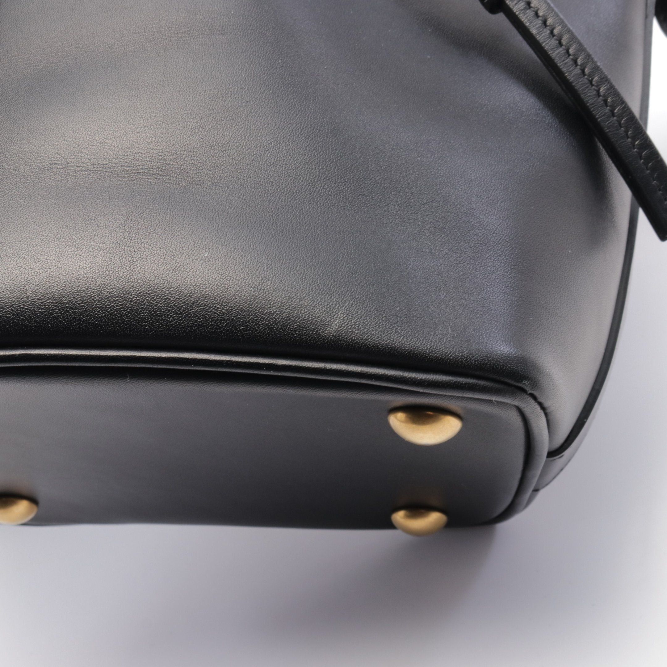 Yves Saint Laurent Yves Saint Laurent Emmanuel Shoulder Bag Leather Black Purse Size ONE SIZE - 6 Thumbnail