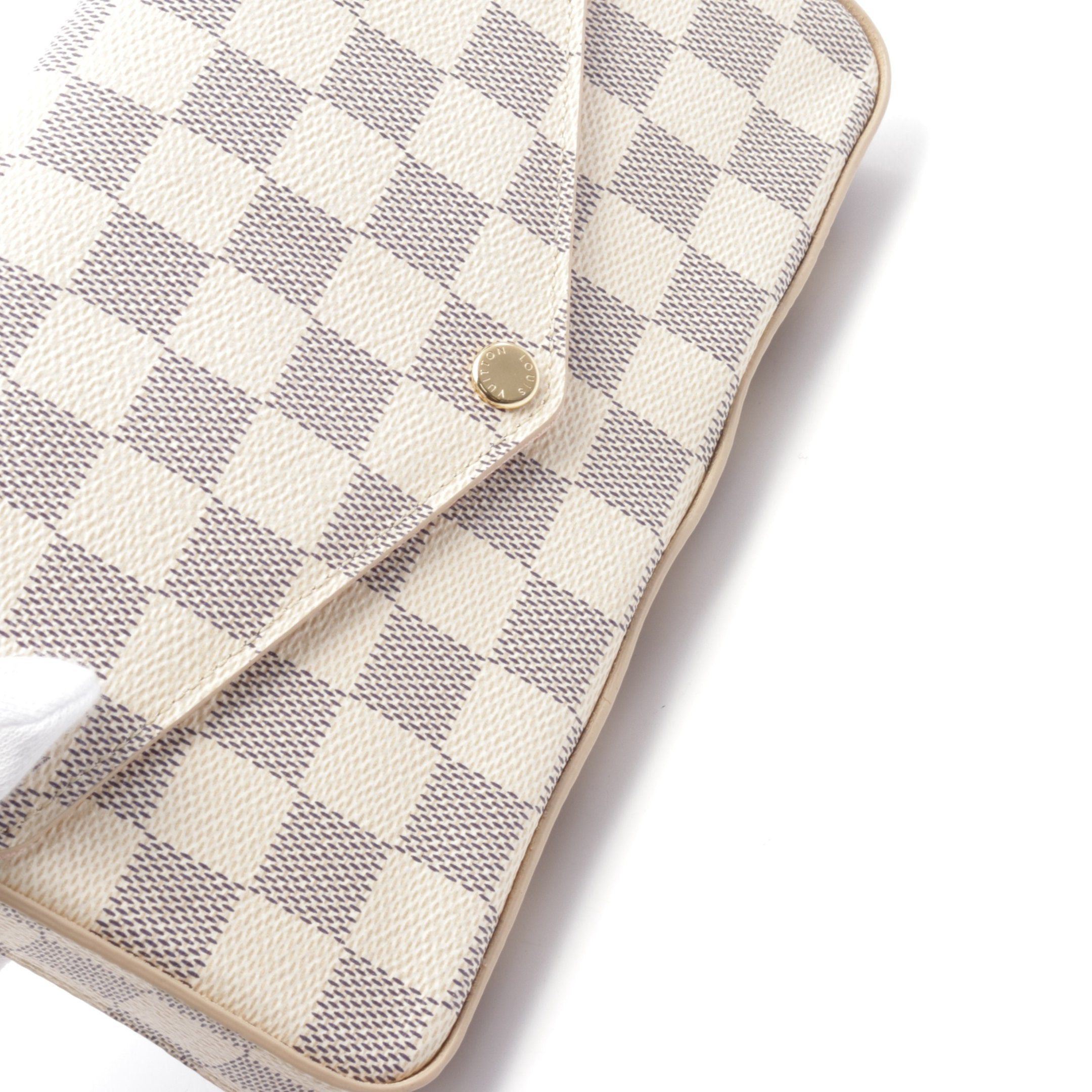 Louis Vuitton Louis Vuitton Pochette Felicie Damier Azur Chain Wallet White Size ONE SIZE - 6 Thumbnail