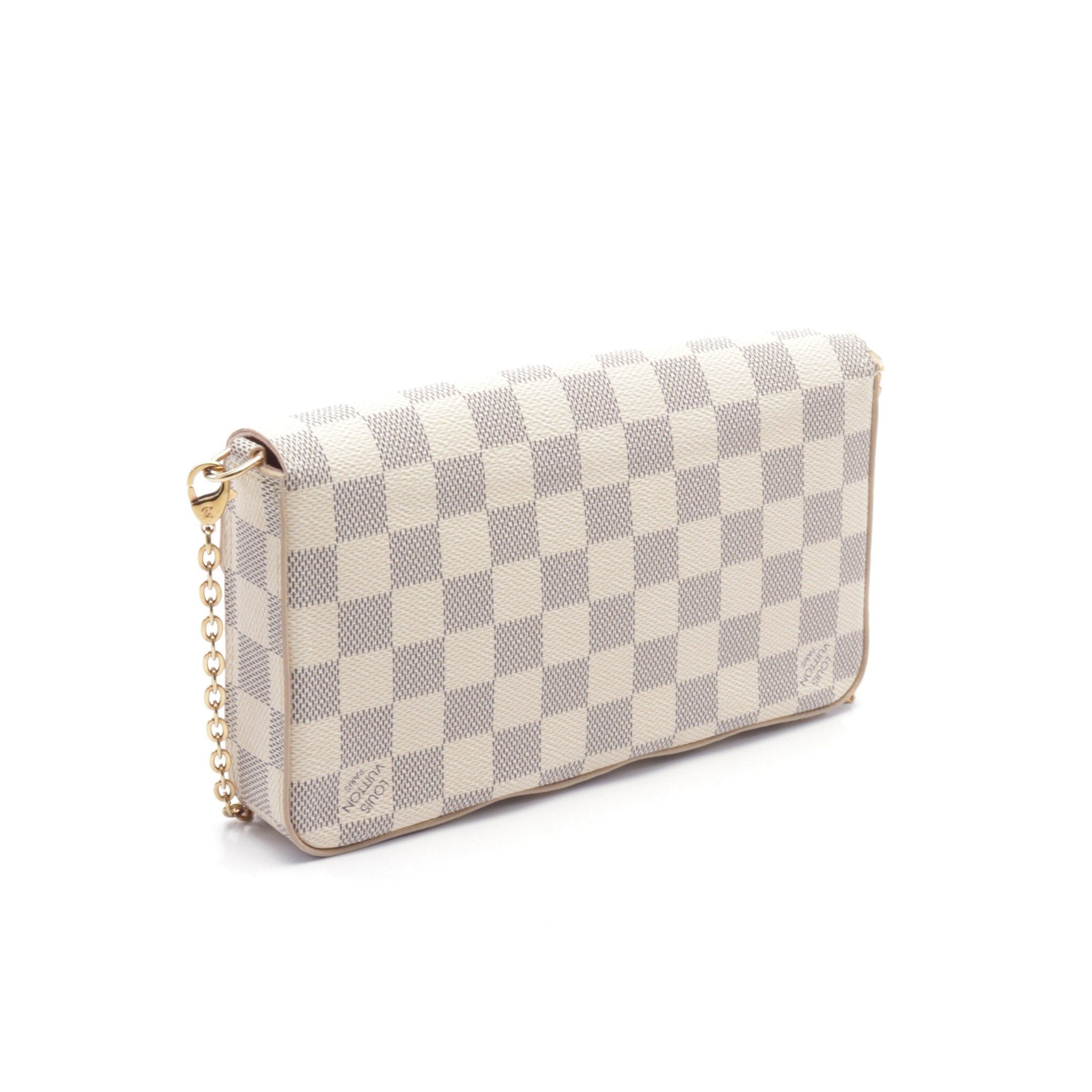 Louis Vuitton Louis Vuitton Pochette Felicie Damier Azur Chain Wallet White Size ONE SIZE - 2 Thumbnail