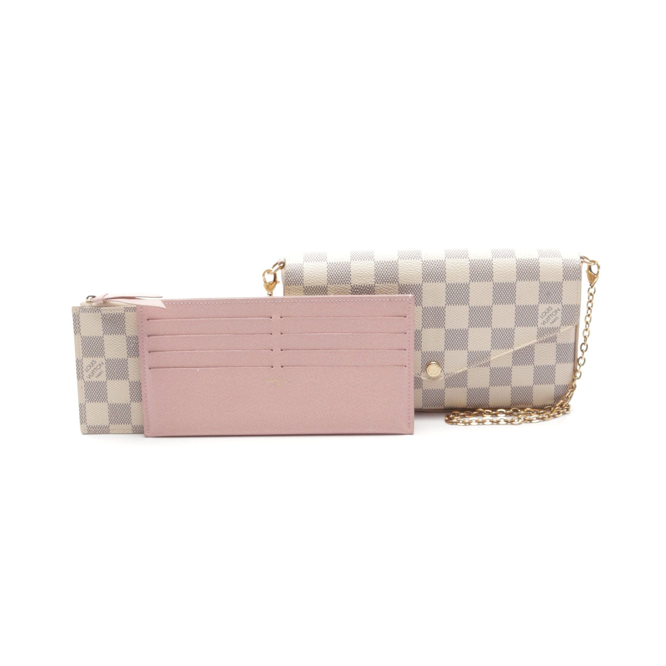 Louis Vuitton Louis Vuitton Pochette Felicie Damier Azur Chain Wallet White Size ONE SIZE - 5 Thumbnail