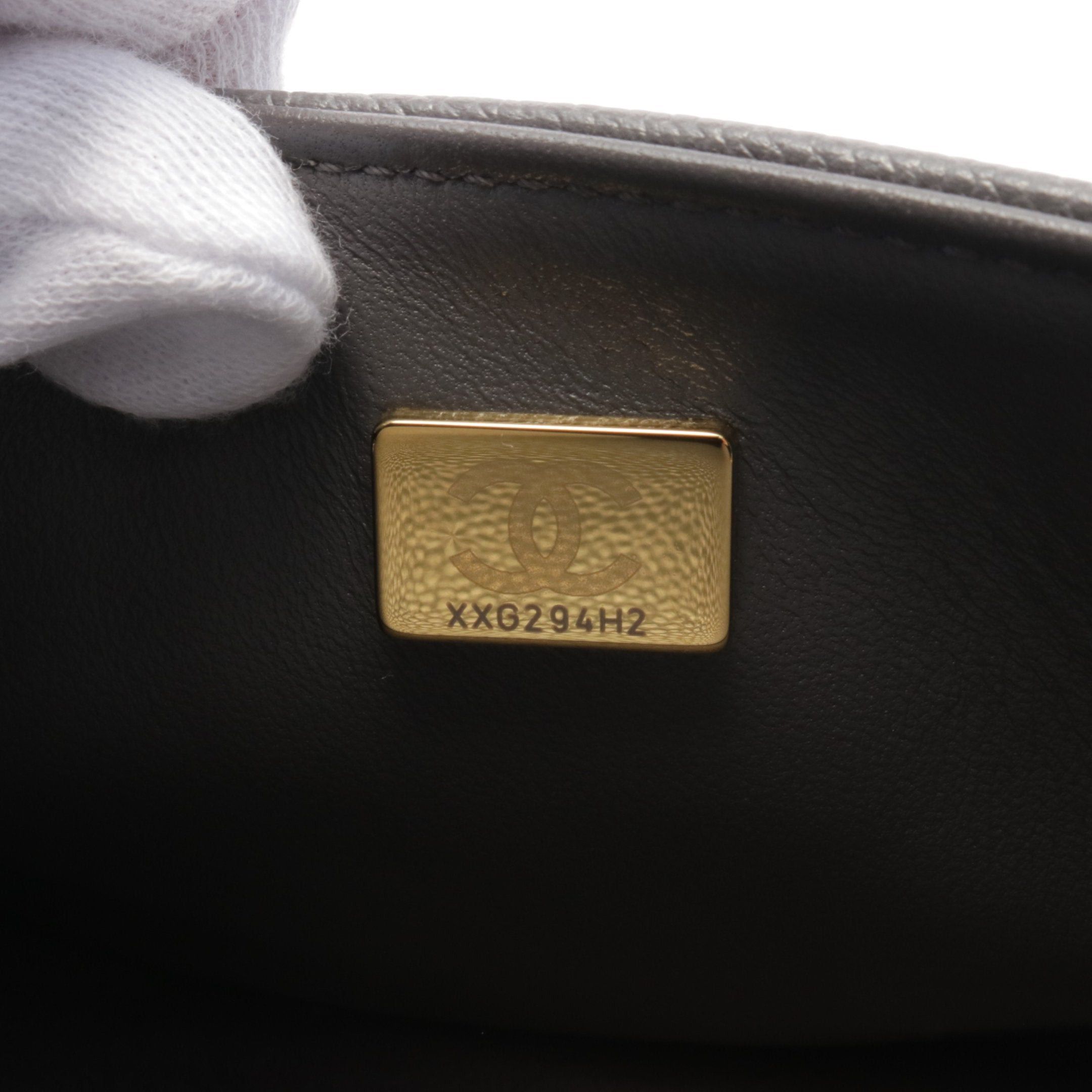 Chanel Chanel Boy Chanel Small Chain Shoulder Bag Caviar Skin Gray Gold Hardware Size ONE SIZE - 5 Thumbnail