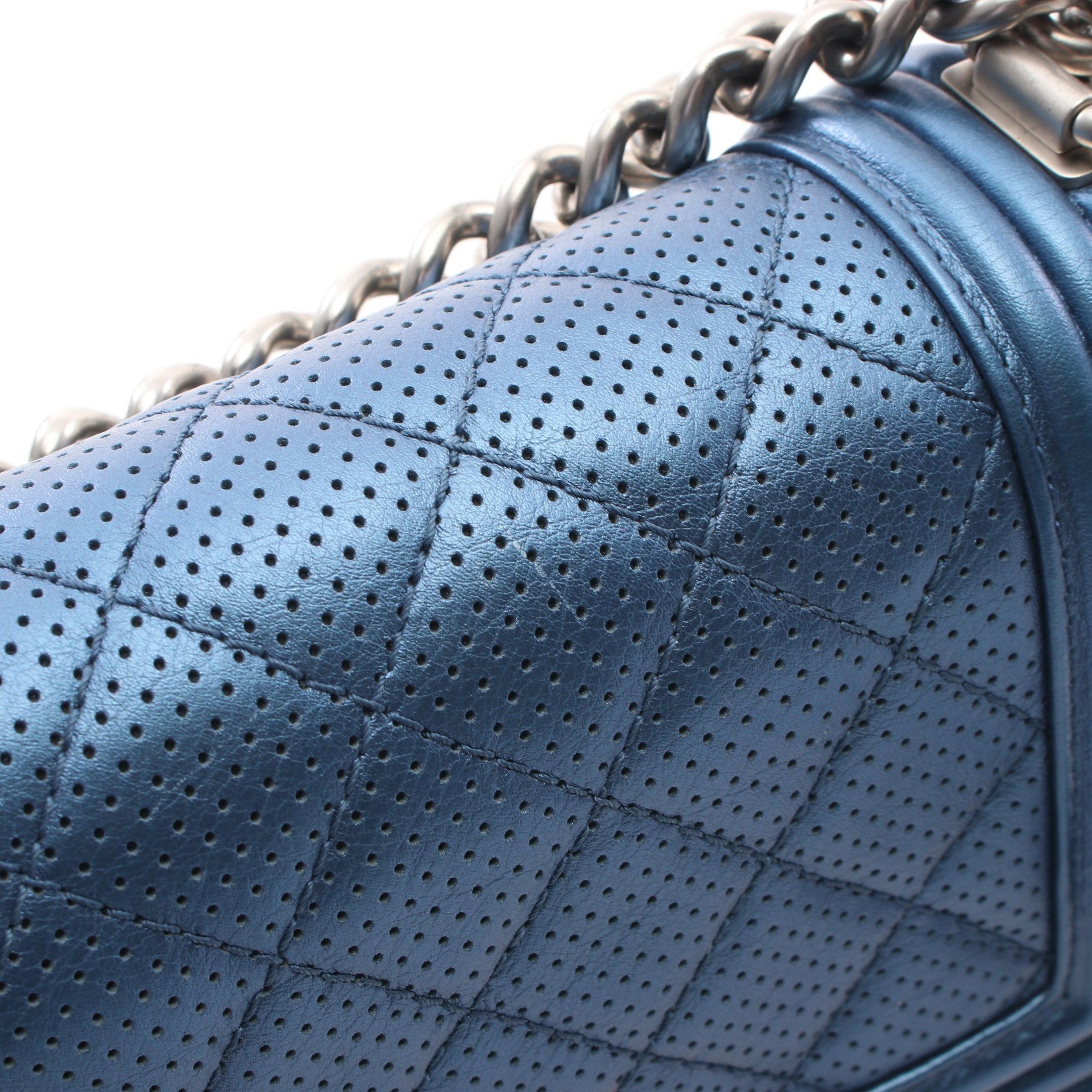 Chanel Chanel Boy Chanel Small Chain Shoulder Bag Leather Blue Silver Hardware Size ONE SIZE - 12 Thumbnail